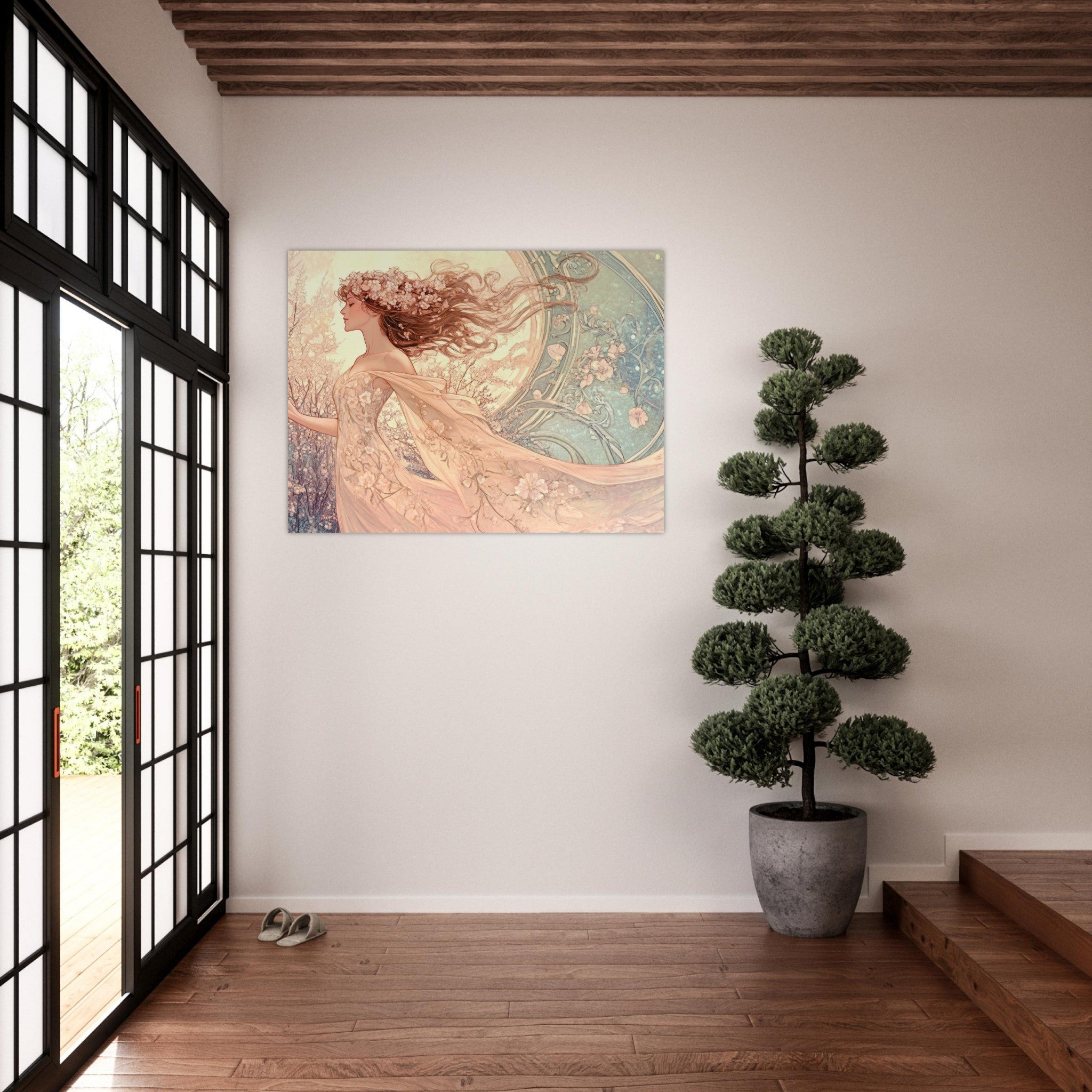 Fine Art Poster Landscape - Art Nouveau Enchanted Garden An Art Nouveau inst 6 - Shop Ai Art WebShop - Digital Art online Store