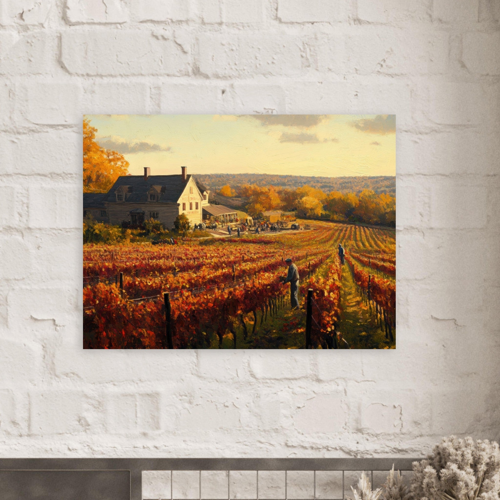 Fine Art Poster Landscape - Autumn Vineyard Harvest A picturesque vineyards 3 - Shop Ai Art WebShop - Digital Art online Store