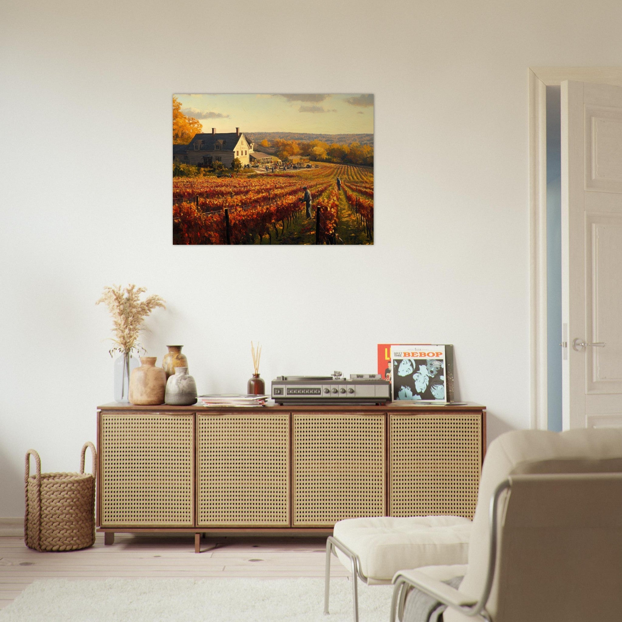 Fine Art Poster Landscape - Autumn Vineyard Harvest A picturesque vineyards 3 - Shop Ai Art WebShop - Digital Art online Store
