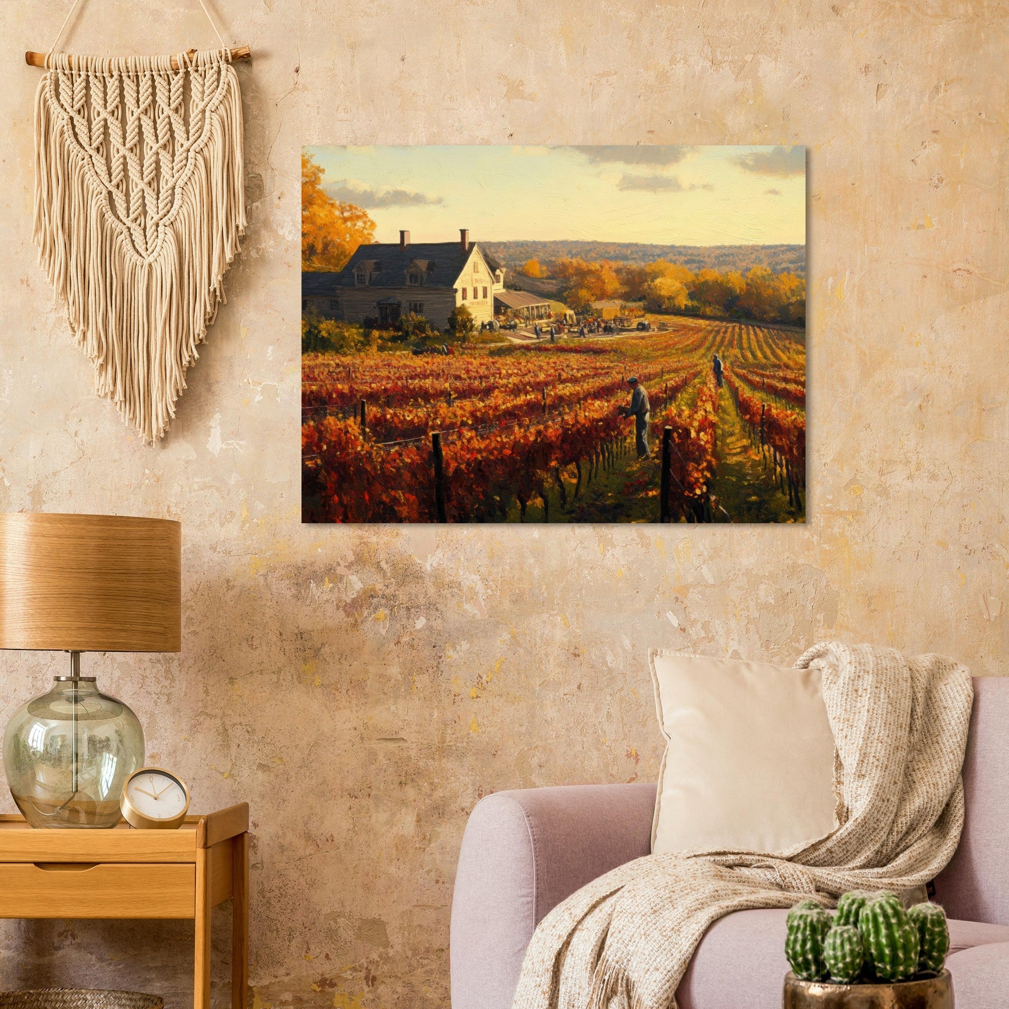 Fine Art Poster Landscape - Autumn Vineyard Harvest A picturesque vineyards 3 - Shop Ai Art WebShop - Digital Art online Store