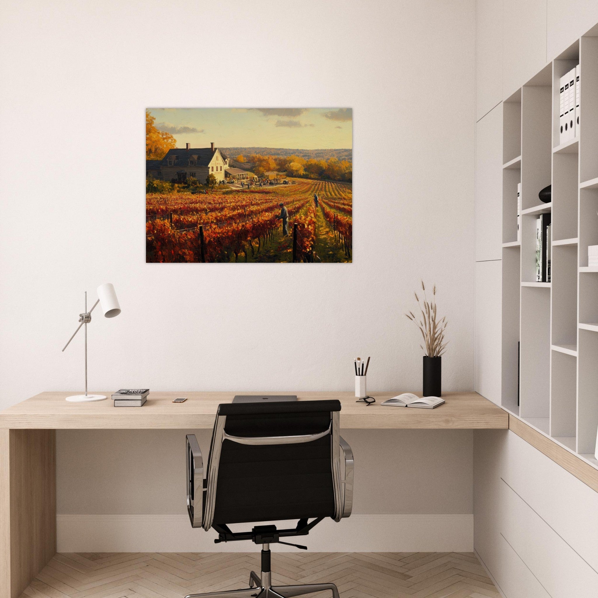 Fine Art Poster Landscape - Autumn Vineyard Harvest A picturesque vineyards 3 - Shop Ai Art WebShop - Digital Art online Store