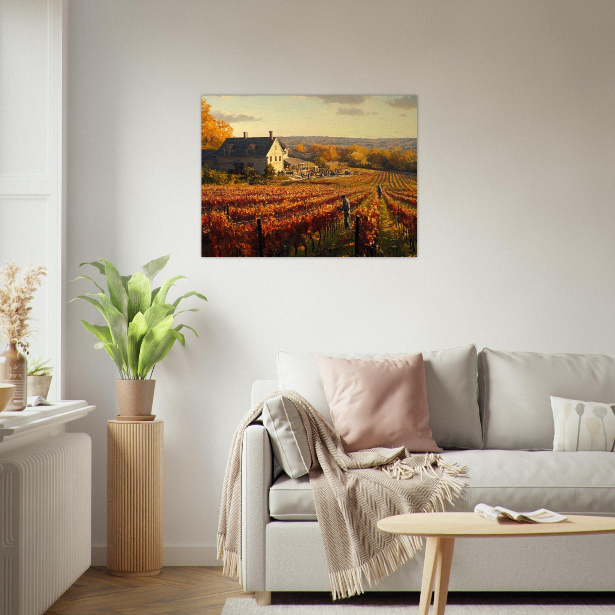 Fine Art Poster Landscape - Autumn Vineyard Harvest A picturesque vineyards 3 - Shop Ai Art WebShop - Digital Art online Store