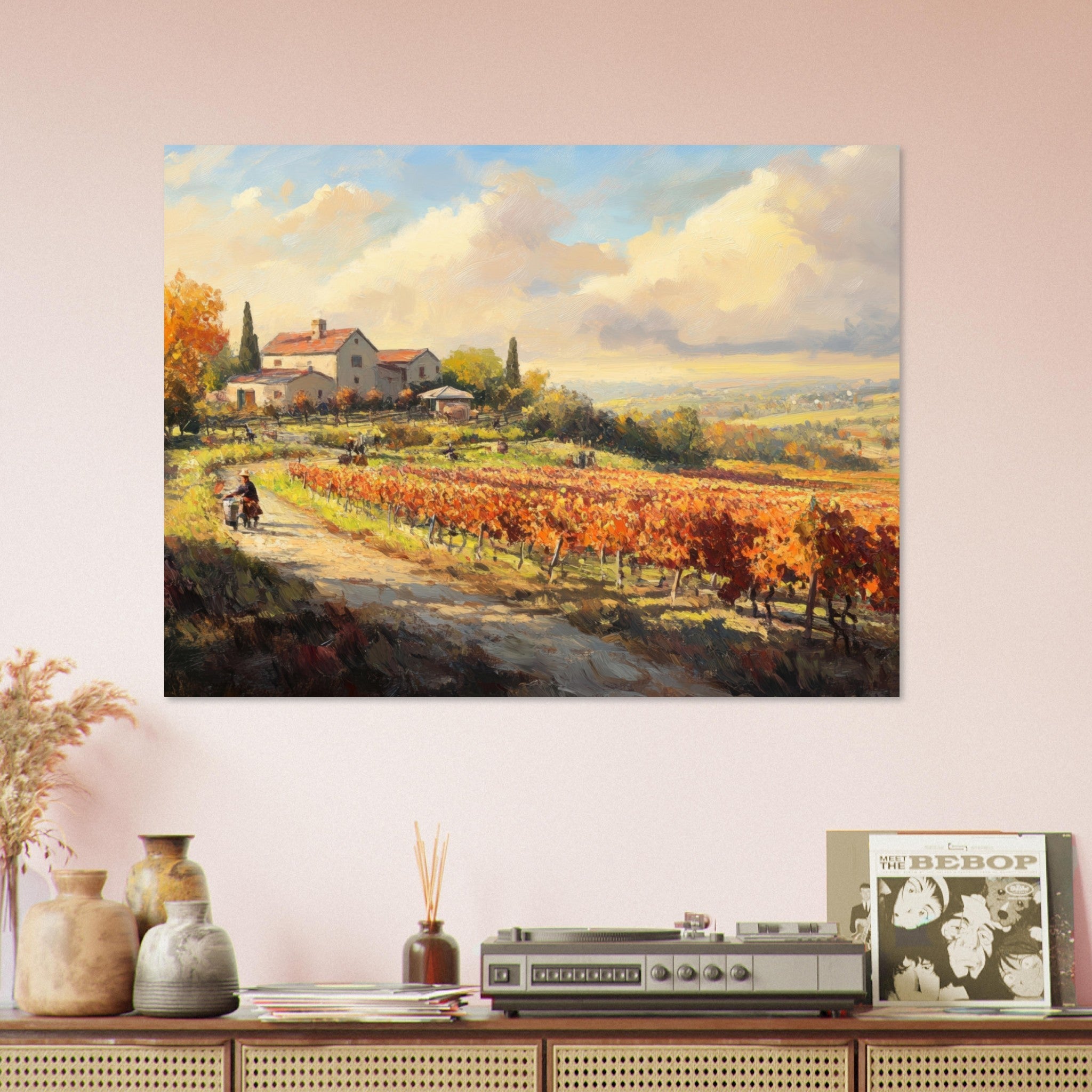 Fine Art Poster Landscape - Autumn Vineyard Harvest A picturesque vineyards 4 - Shop Ai Art WebShop - Digital Art online Store