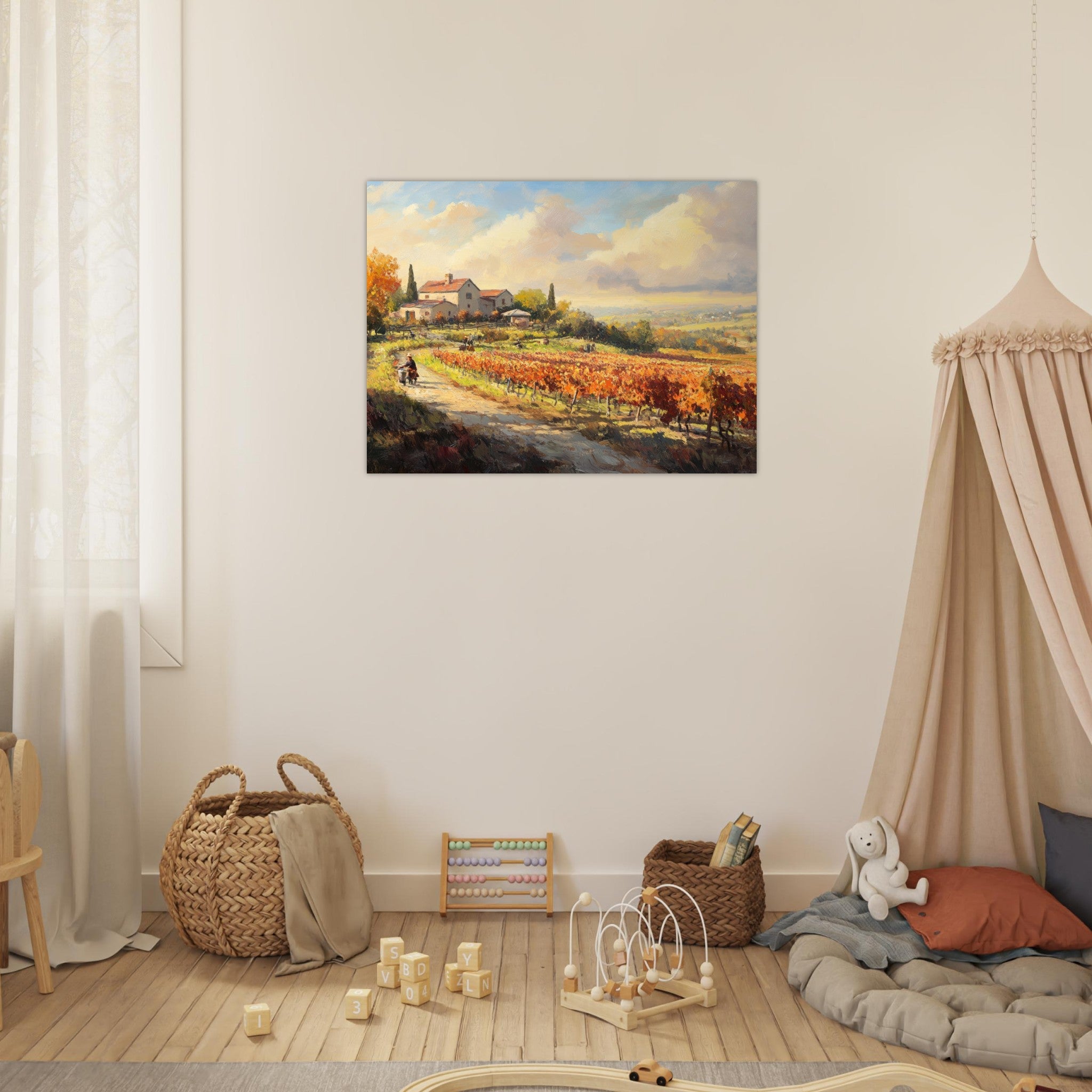 Fine Art Poster Landscape - Autumn Vineyard Harvest A picturesque vineyards 4 - Shop Ai Art WebShop - Digital Art online Store
