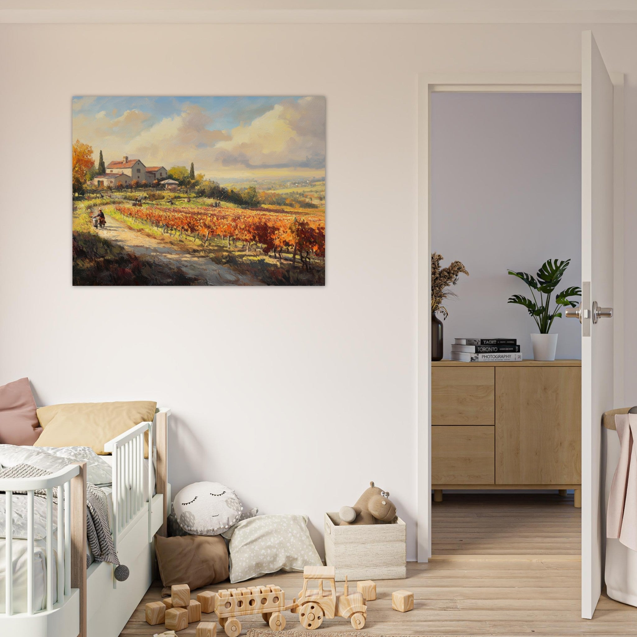 Fine Art Poster Landscape - Autumn Vineyard Harvest A picturesque vineyards 4 - Shop Ai Art WebShop - Digital Art online Store