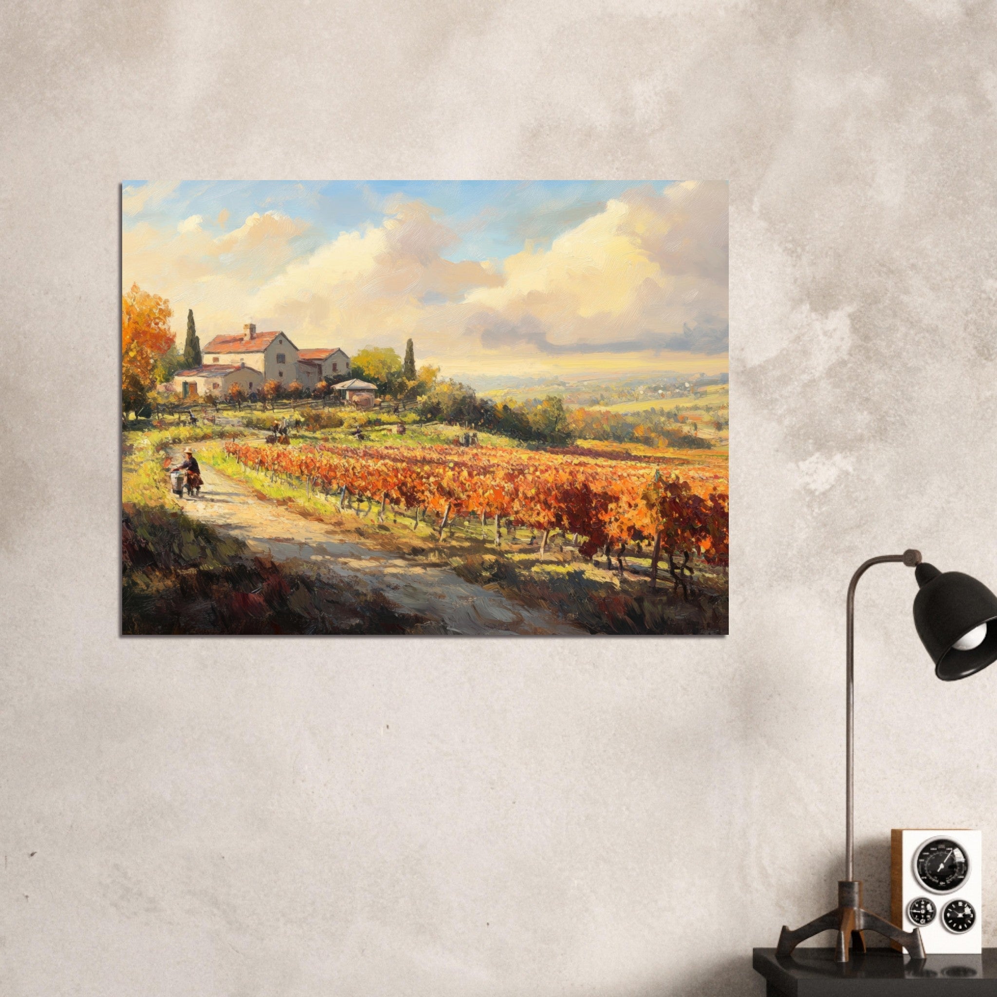 Fine Art Poster Landscape - Autumn Vineyard Harvest A picturesque vineyards 4 - Shop Ai Art WebShop - Digital Art online Store