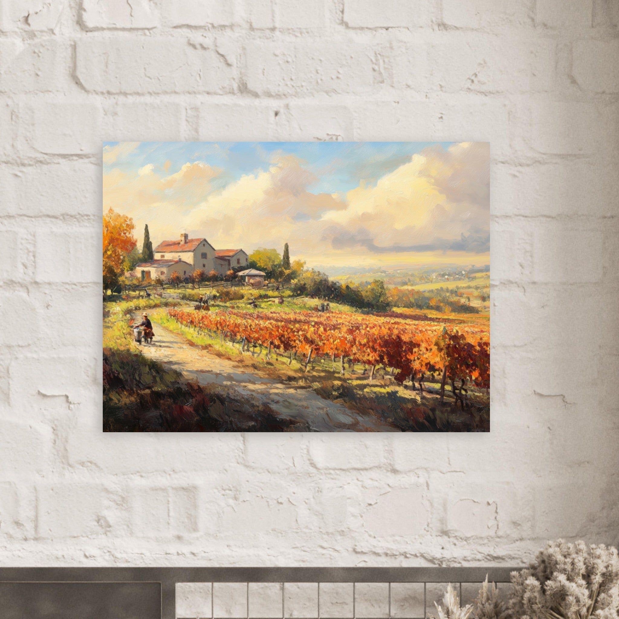 Fine Art Poster Landscape - Autumn Vineyard Harvest A picturesque vineyards 4 - Shop Ai Art WebShop - Digital Art online Store