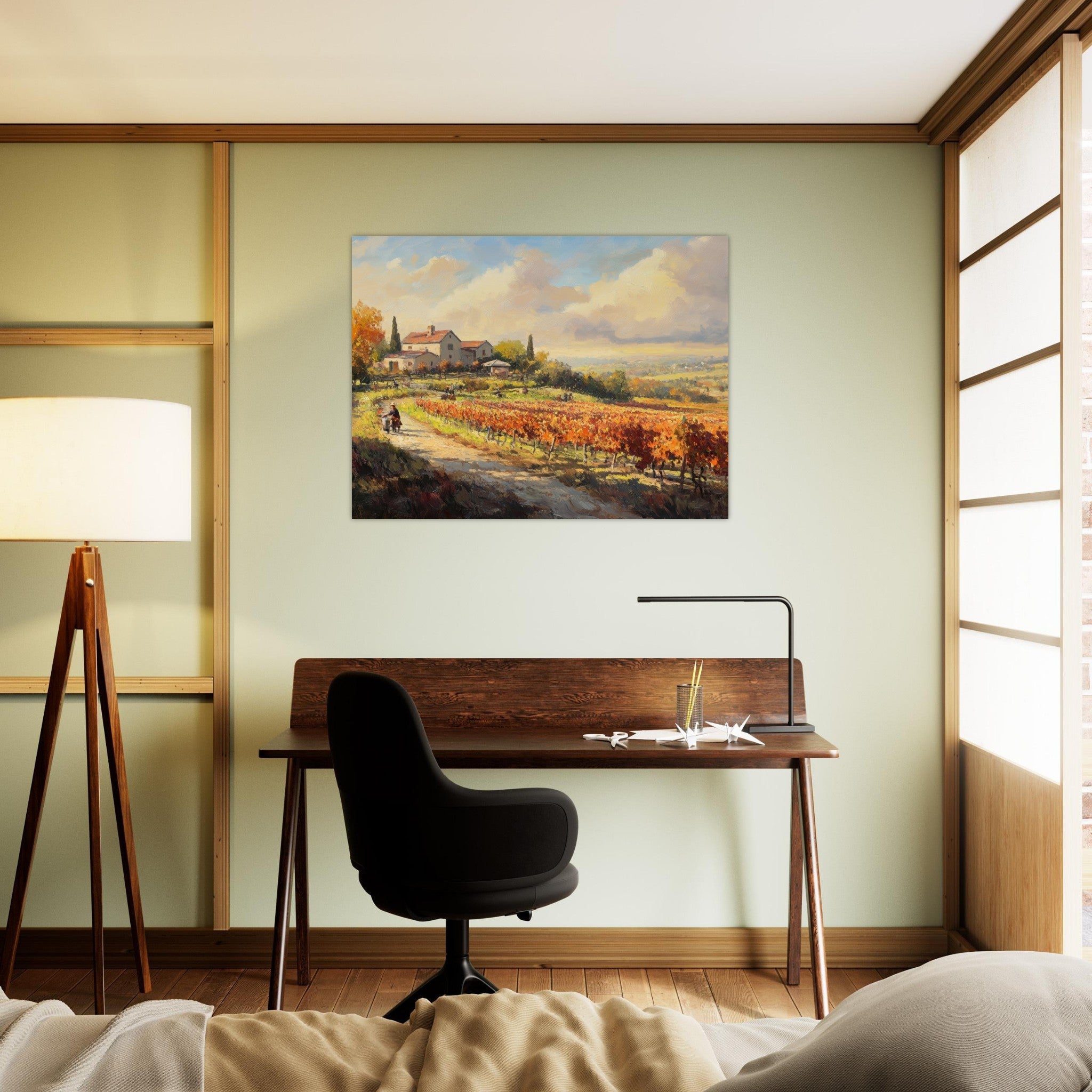 Fine Art Poster Landscape - Autumn Vineyard Harvest A picturesque vineyards 4 - Shop Ai Art WebShop - Digital Art online Store