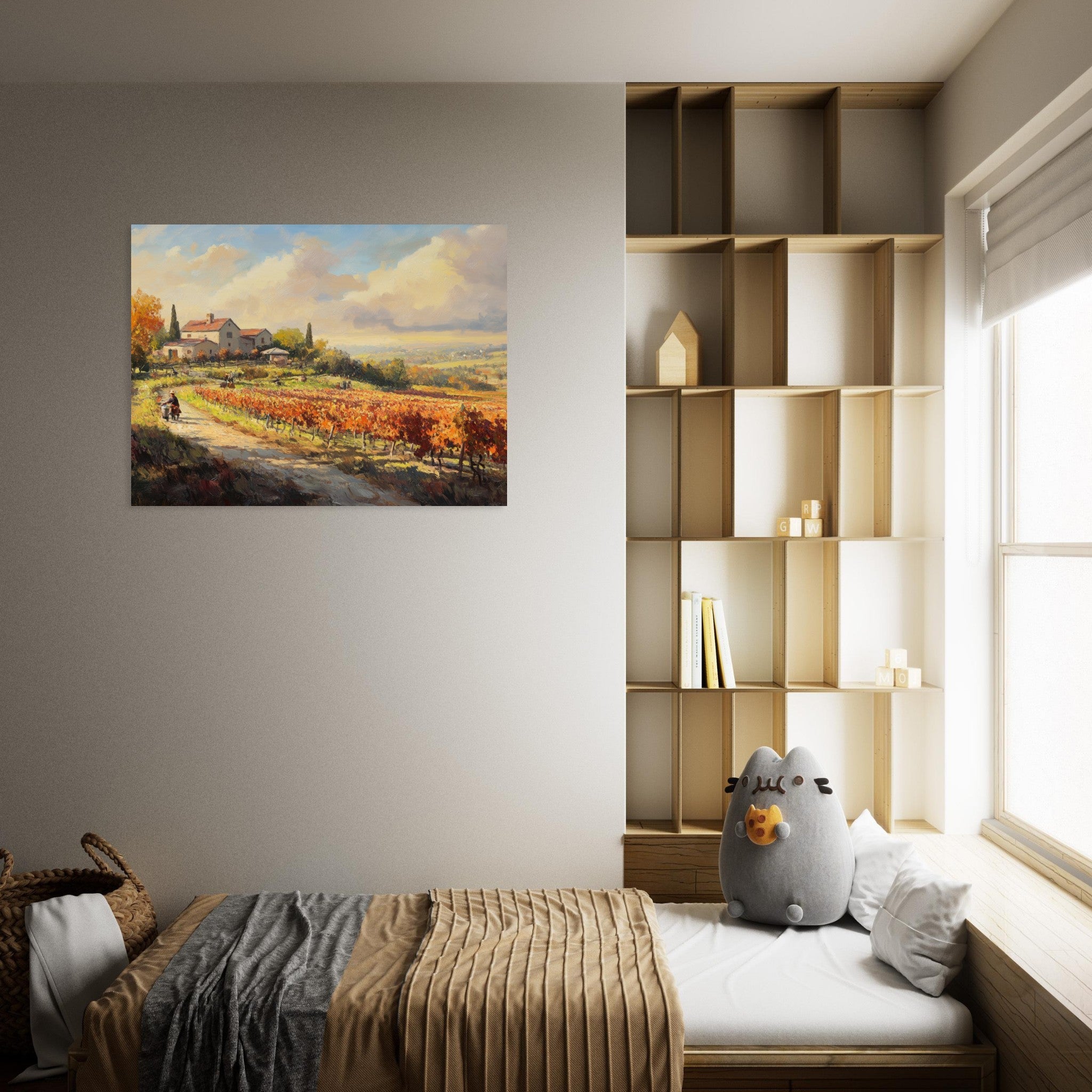 Fine Art Poster Landscape - Autumn Vineyard Harvest A picturesque vineyards 4 - Shop Ai Art WebShop - Digital Art online Store