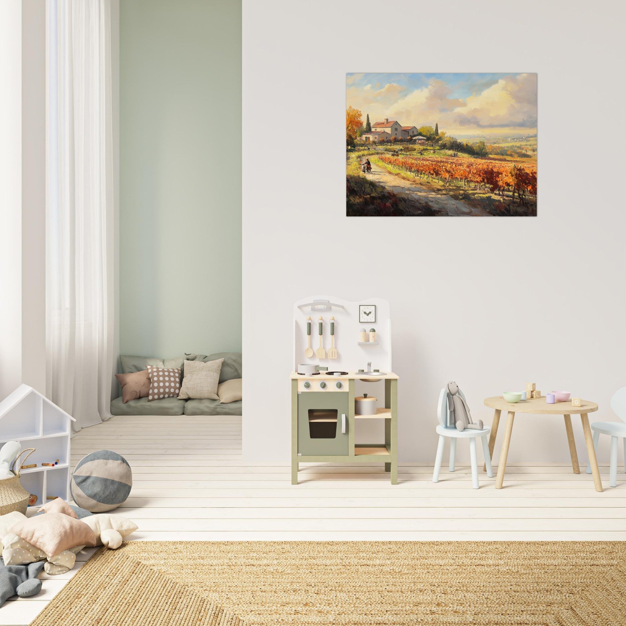 Fine Art Poster Landscape - Autumn Vineyard Harvest A picturesque vineyards 4 - Shop Ai Art WebShop - Digital Art online Store