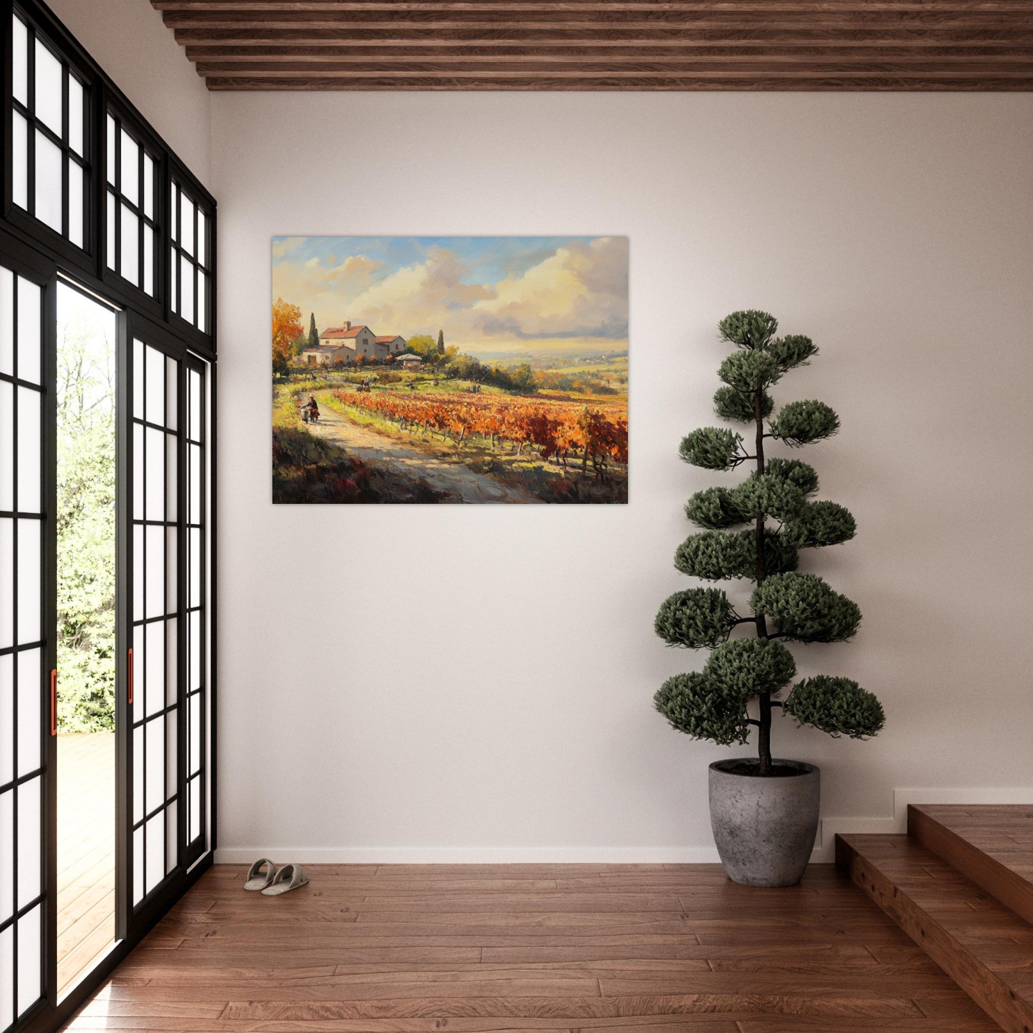 Fine Art Poster Landscape - Autumn Vineyard Harvest A picturesque vineyards 4 - Shop Ai Art WebShop - Digital Art online Store