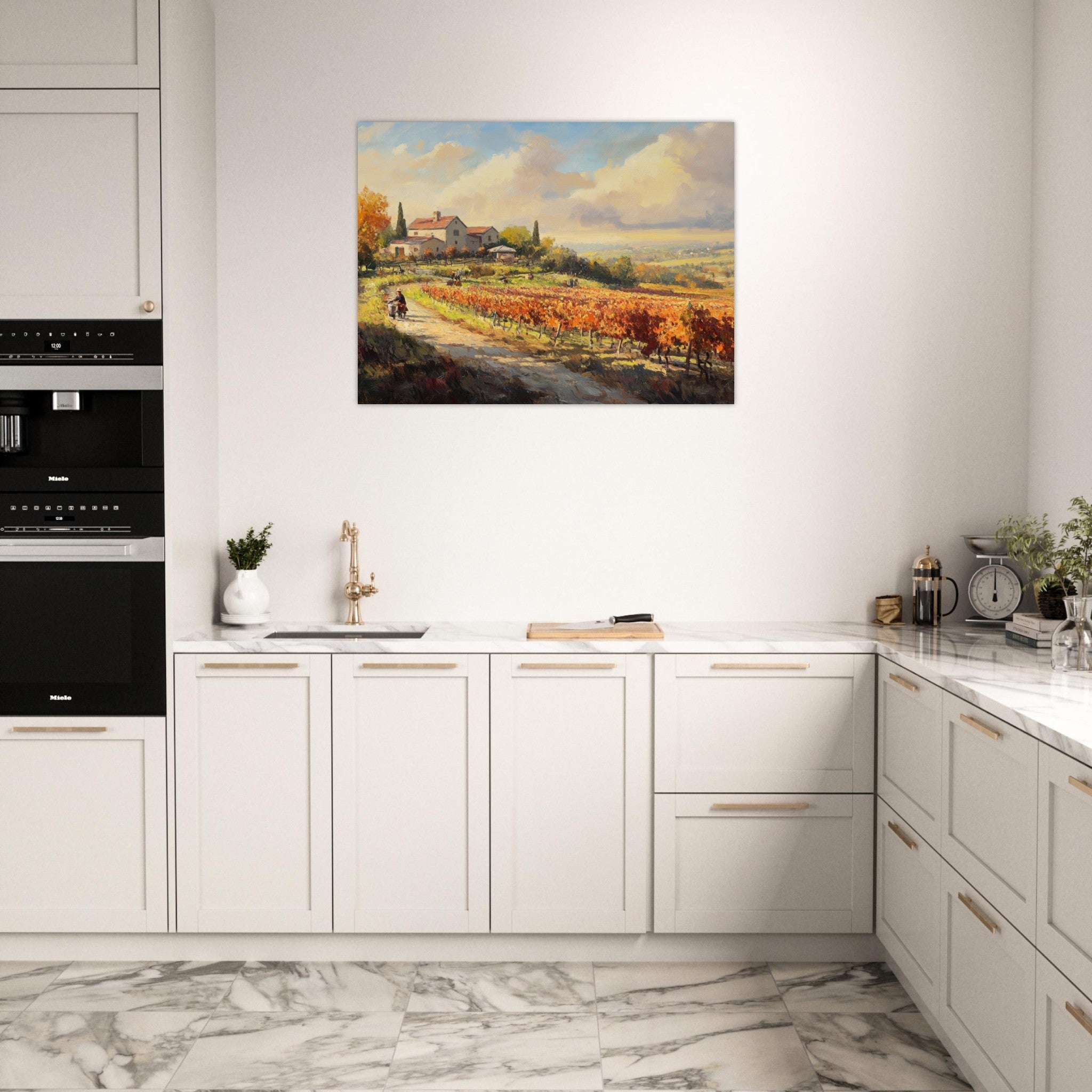 Fine Art Poster Landscape - Autumn Vineyard Harvest A picturesque vineyards 4 - Shop Ai Art WebShop - Digital Art online Store