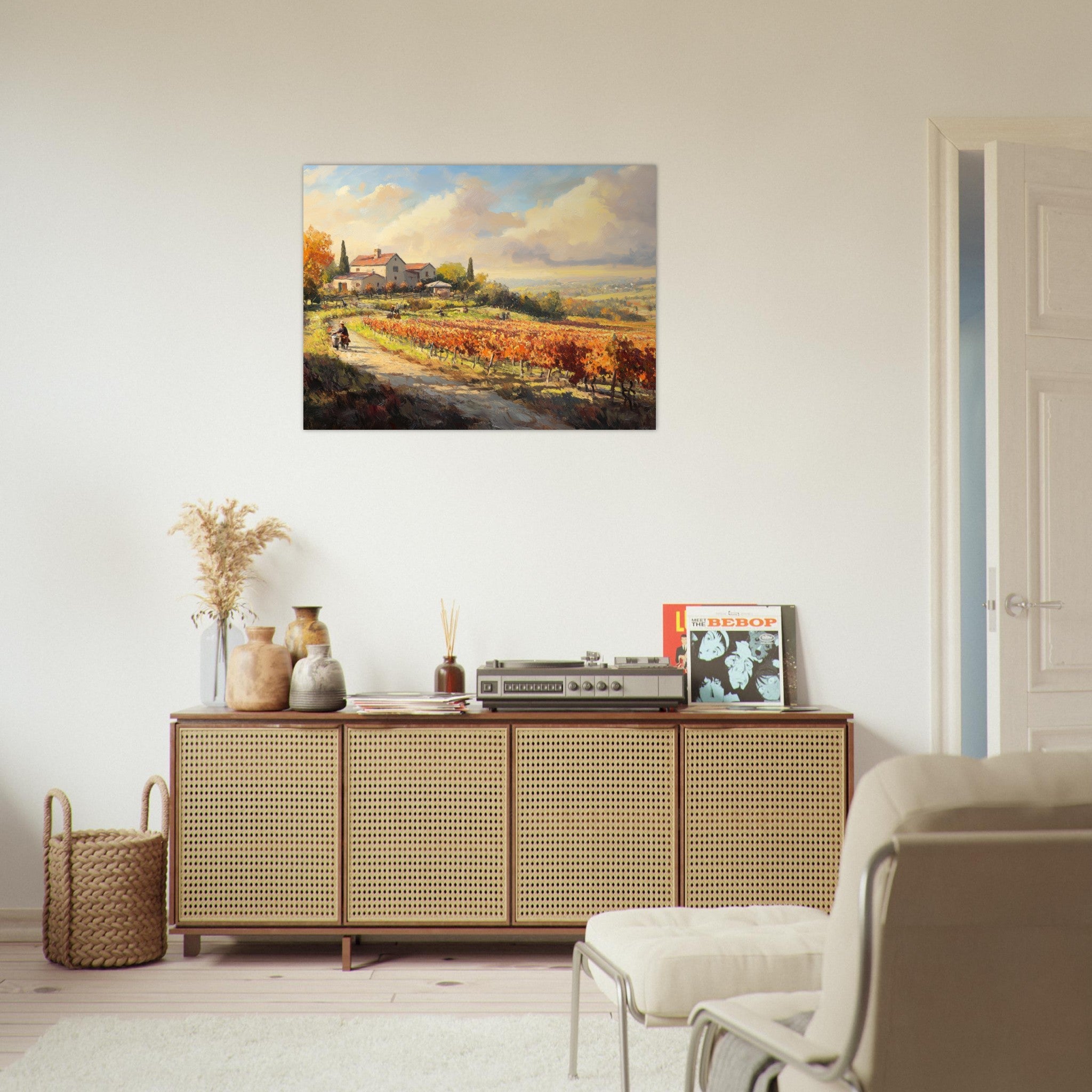 Fine Art Poster Landscape - Autumn Vineyard Harvest A picturesque vineyards 4 - Shop Ai Art WebShop - Digital Art online Store