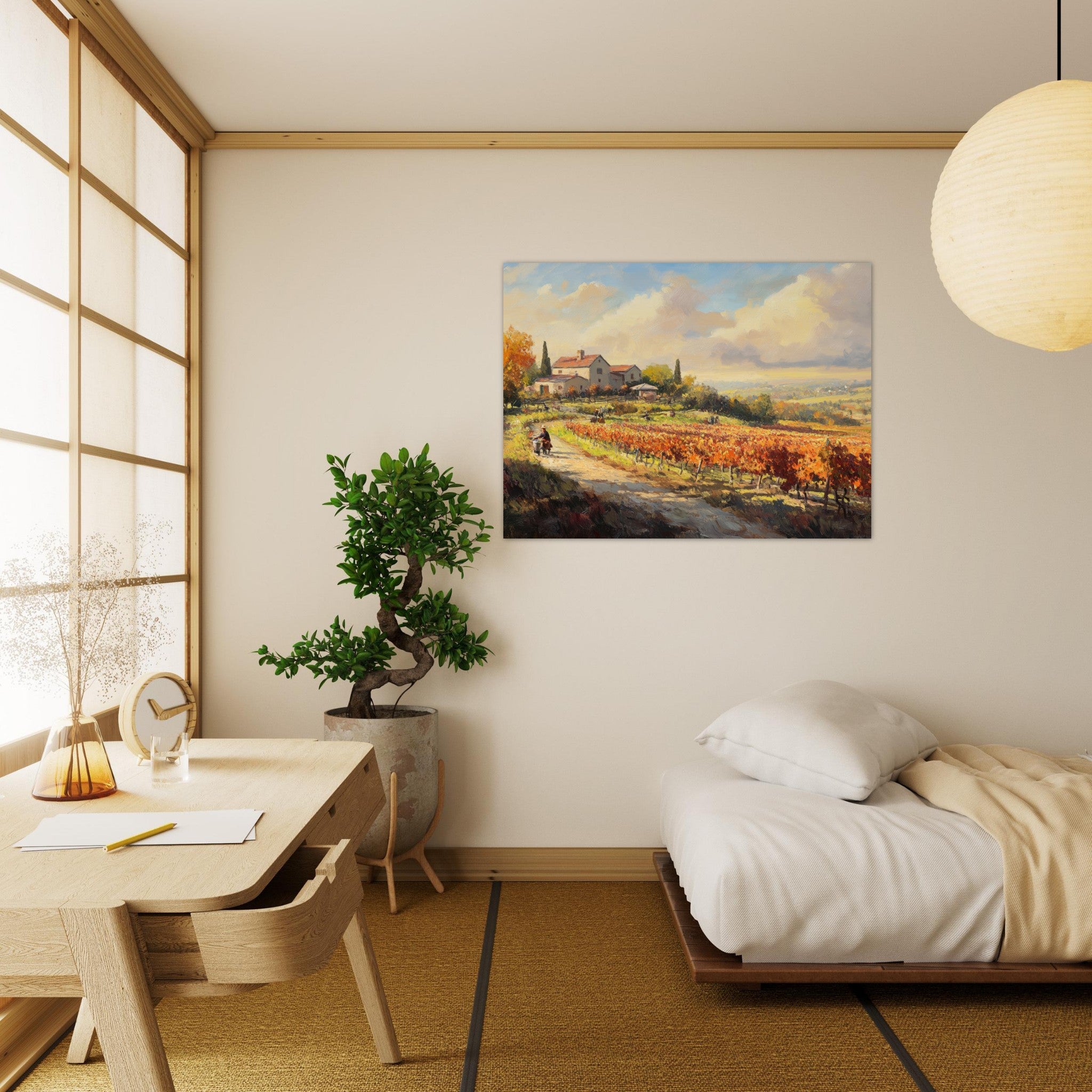 Fine Art Poster Landscape - Autumn Vineyard Harvest A picturesque vineyards 4 - Shop Ai Art WebShop - Digital Art online Store