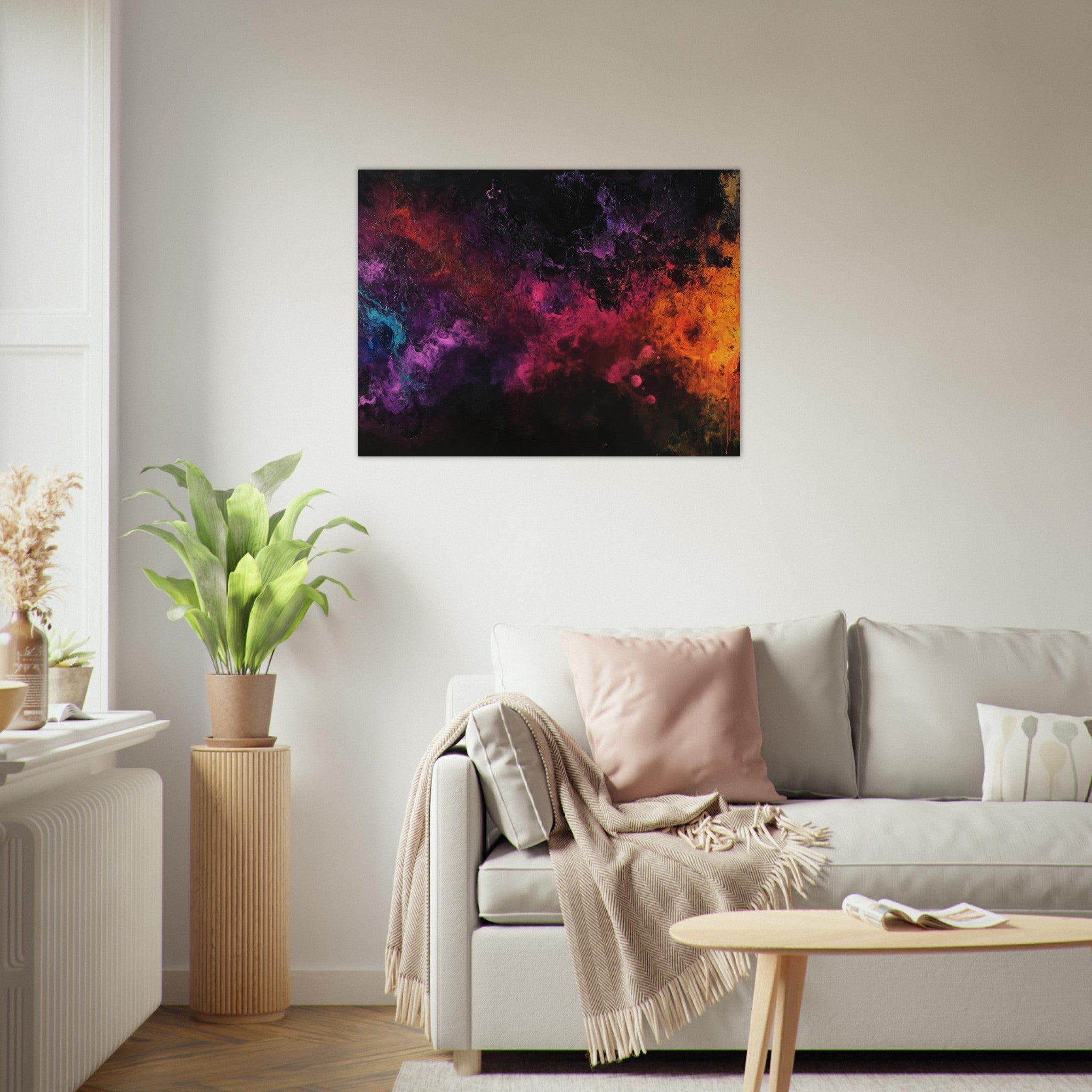 Fine Art Poster Landscape - Chromatic Abyss A dark infinite void punctured 2 - Shop Ai Art WebShop - Digital Art online Store