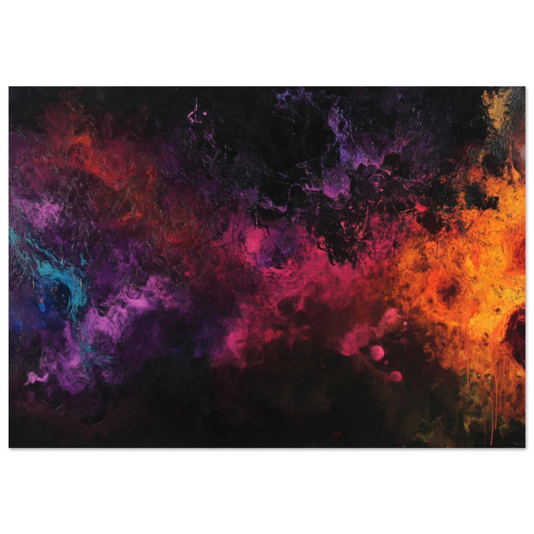 Fine Art Poster Landscape - Chromatic Abyss A dark infinite void punctured 2 - Shop Ai Art WebShop - Digital Art online Store