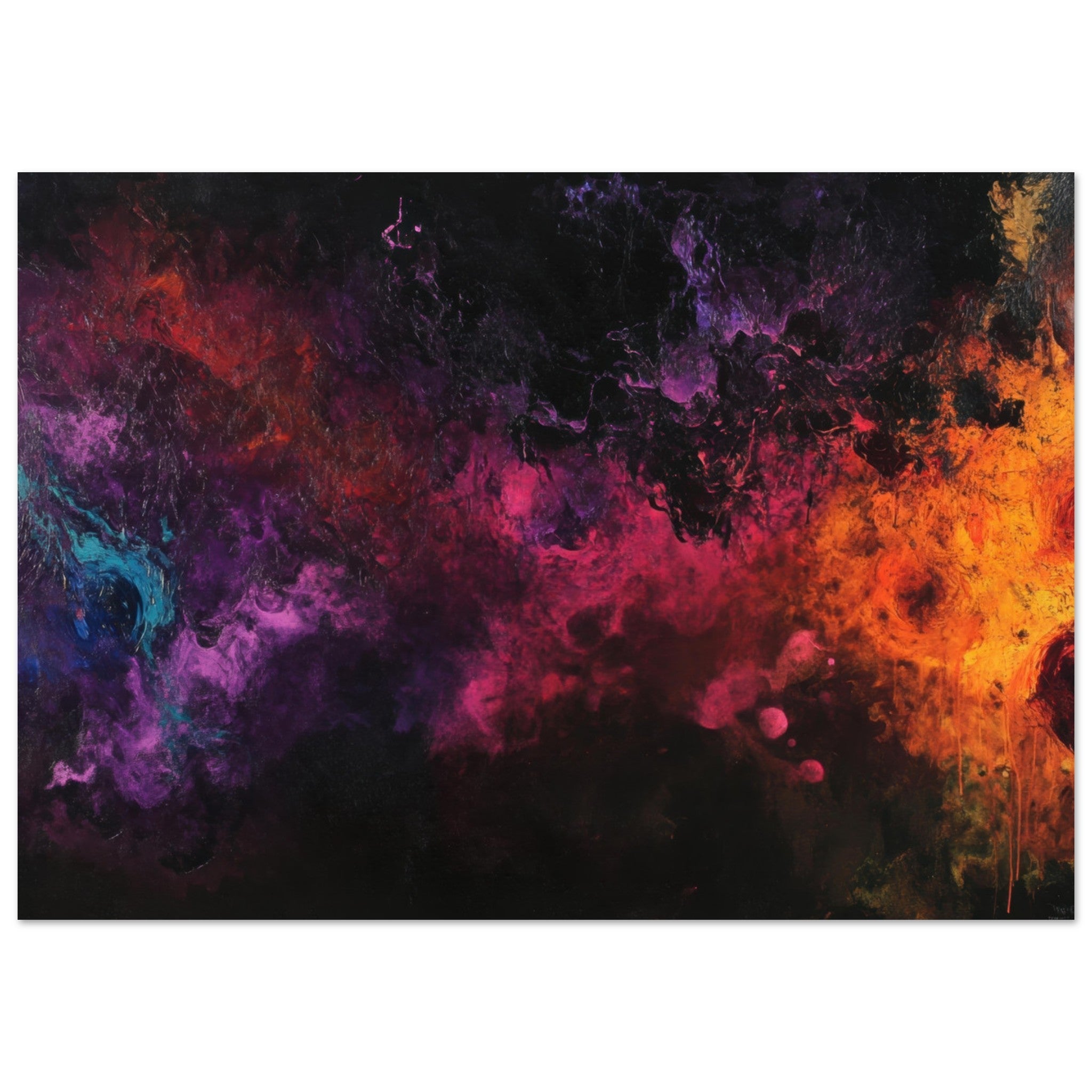 Fine Art Poster Landscape - Chromatic Abyss A dark infinite void punctured 2 - Shop Ai Art WebShop - Digital Art online Store