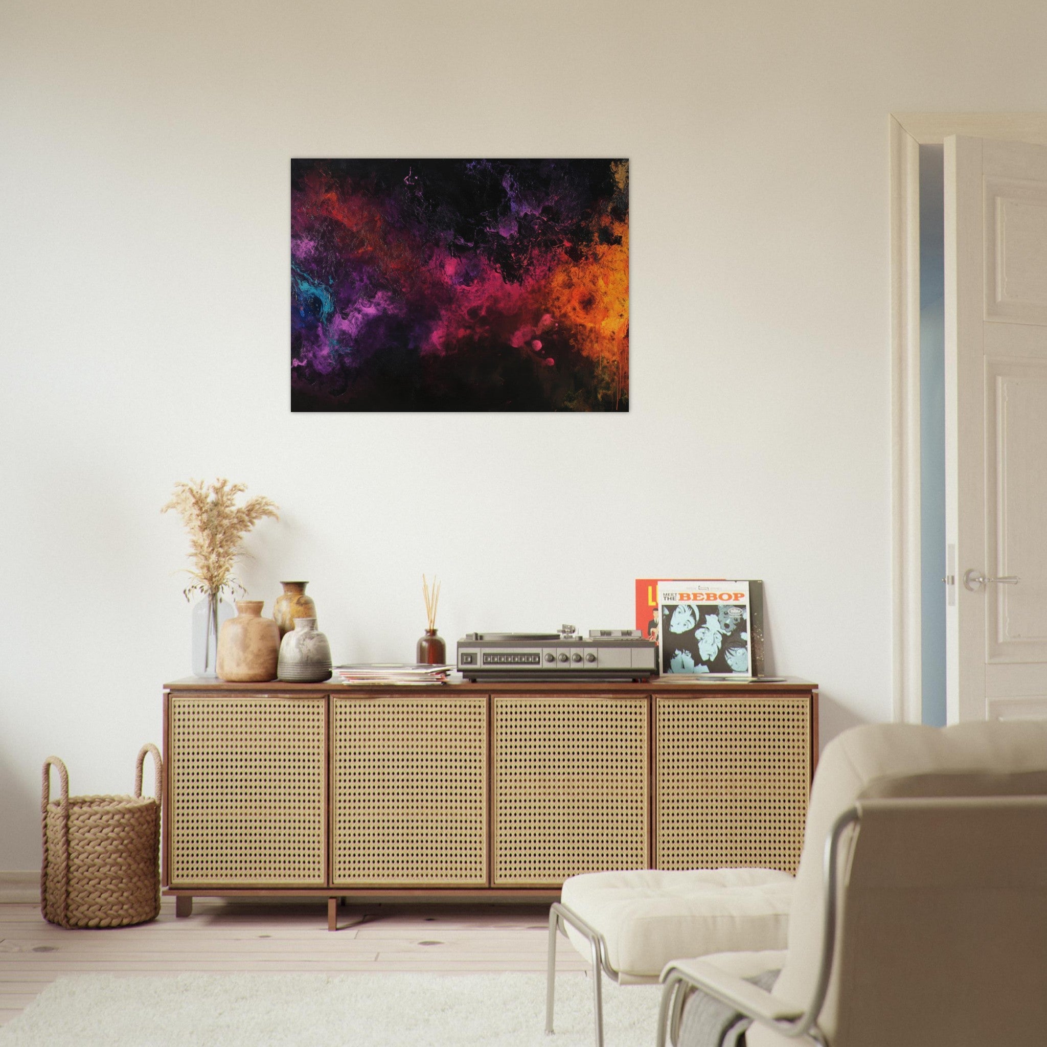 Fine Art Poster Landscape - Chromatic Abyss A dark infinite void punctured 2 - Shop Ai Art WebShop - Digital Art online Store