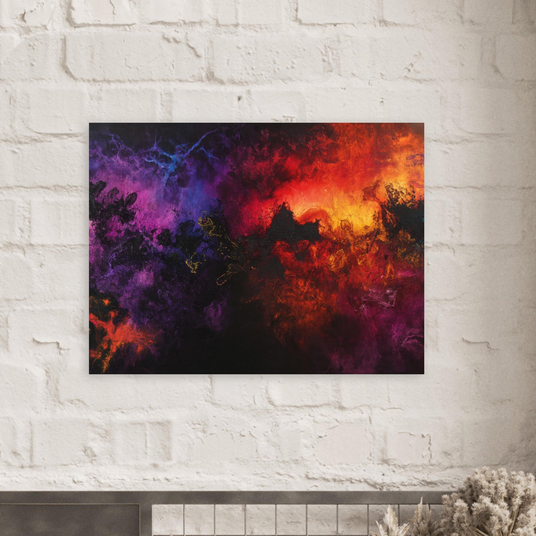 Fine Art Poster Landscape - Chromatic Abyss A dark infinite void punctured 3 - Shop Ai Art WebShop - Digital Art online Store