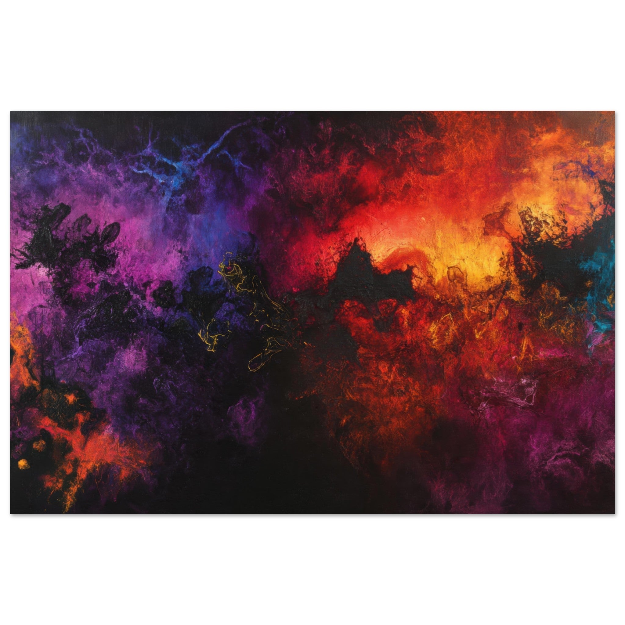 Fine Art Poster Landscape - Chromatic Abyss A dark infinite void punctured 3 - Shop Ai Art WebShop - Digital Art online Store
