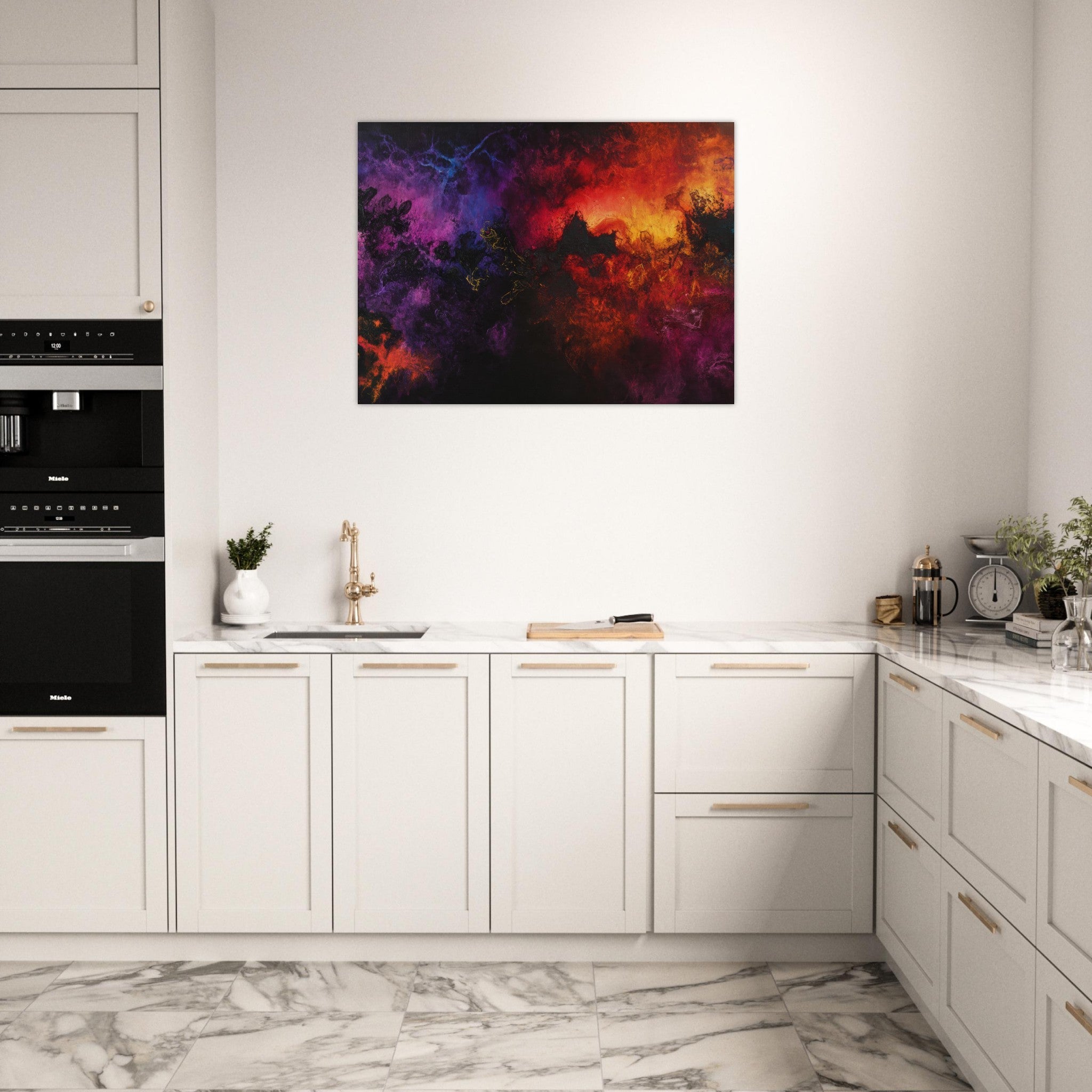 Fine Art Poster Landscape - Chromatic Abyss A dark infinite void punctured 3 - Shop Ai Art WebShop - Digital Art online Store
