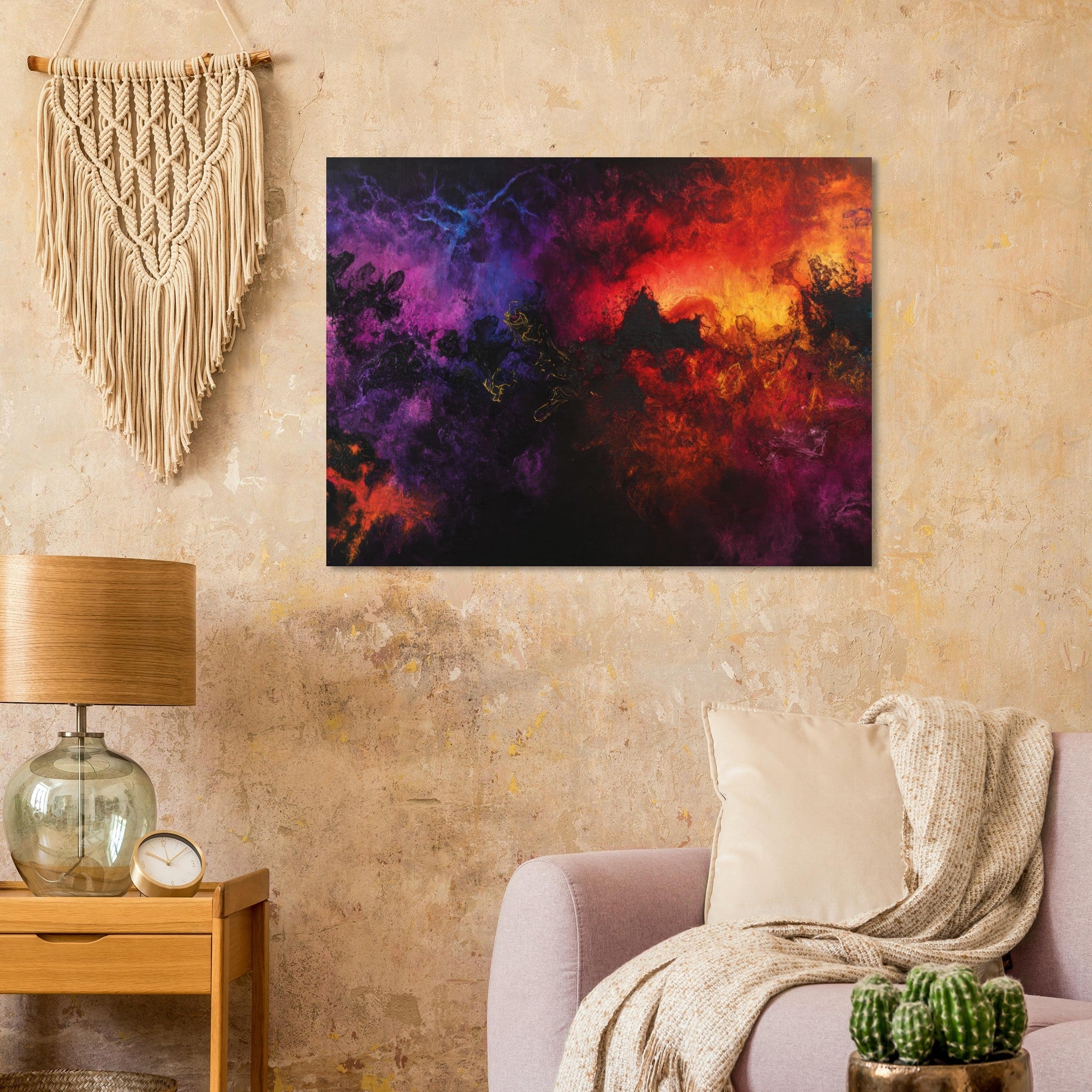 Fine Art Poster Landscape - Chromatic Abyss A dark infinite void punctured 3 - Shop Ai Art WebShop - Digital Art online Store