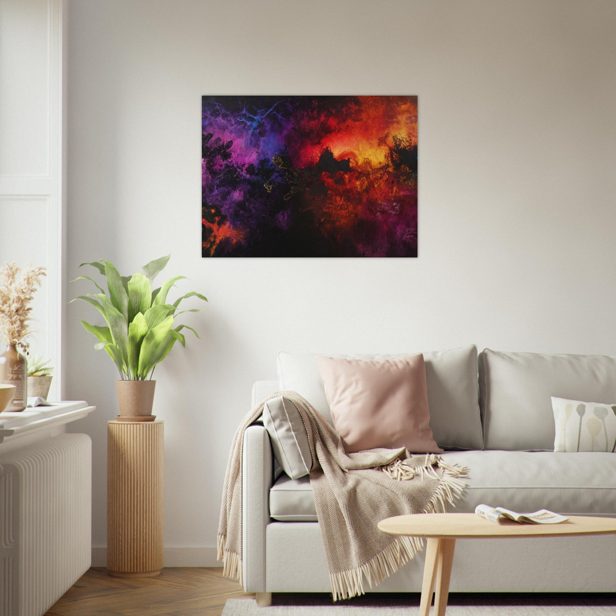 Fine Art Poster Landscape - Chromatic Abyss A dark infinite void punctured 3 - Shop Ai Art WebShop - Digital Art online Store