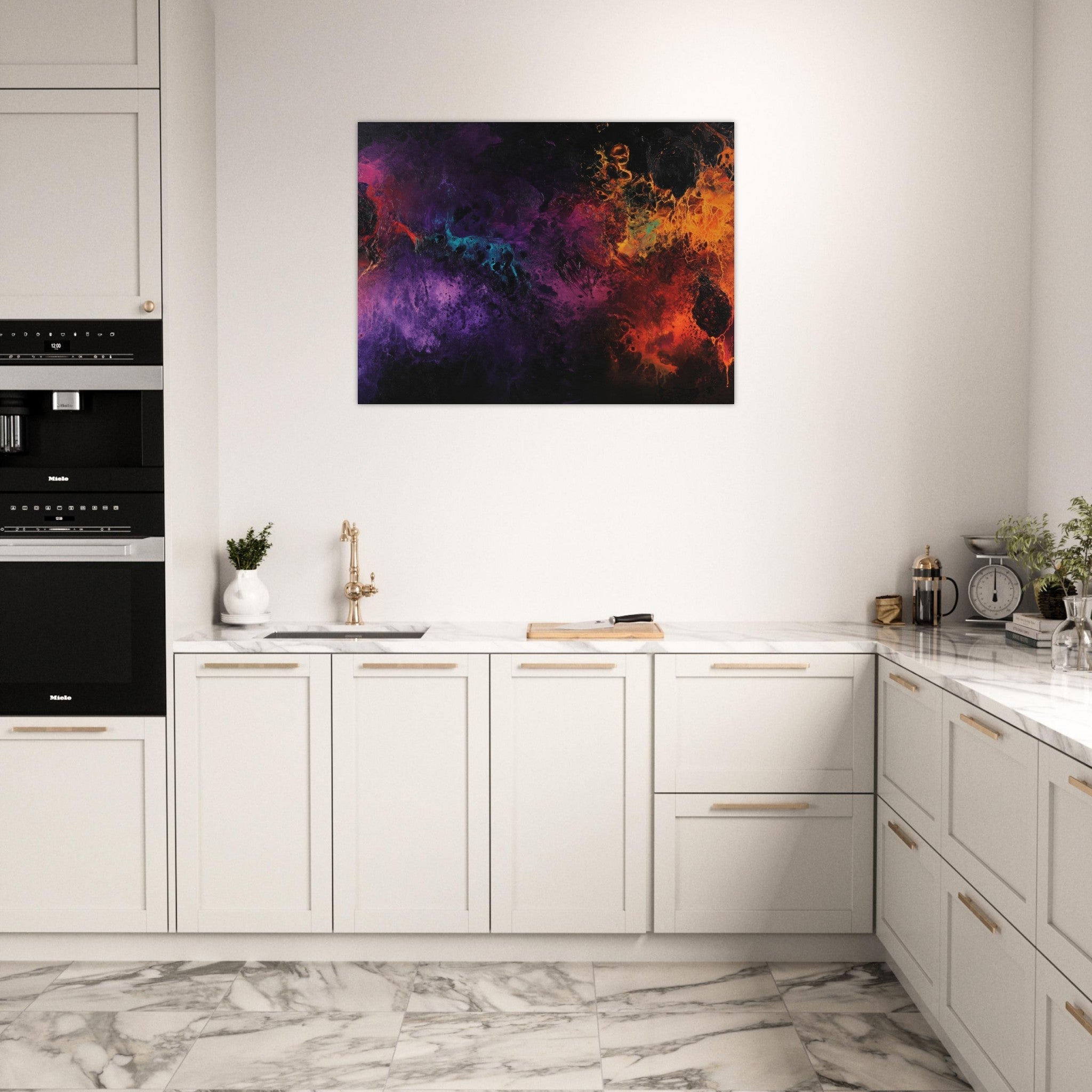 Fine Art Poster Landscape - Chromatic Abyss A dark infinite void punctured 4 - Shop Ai Art WebShop - Digital Art online Store