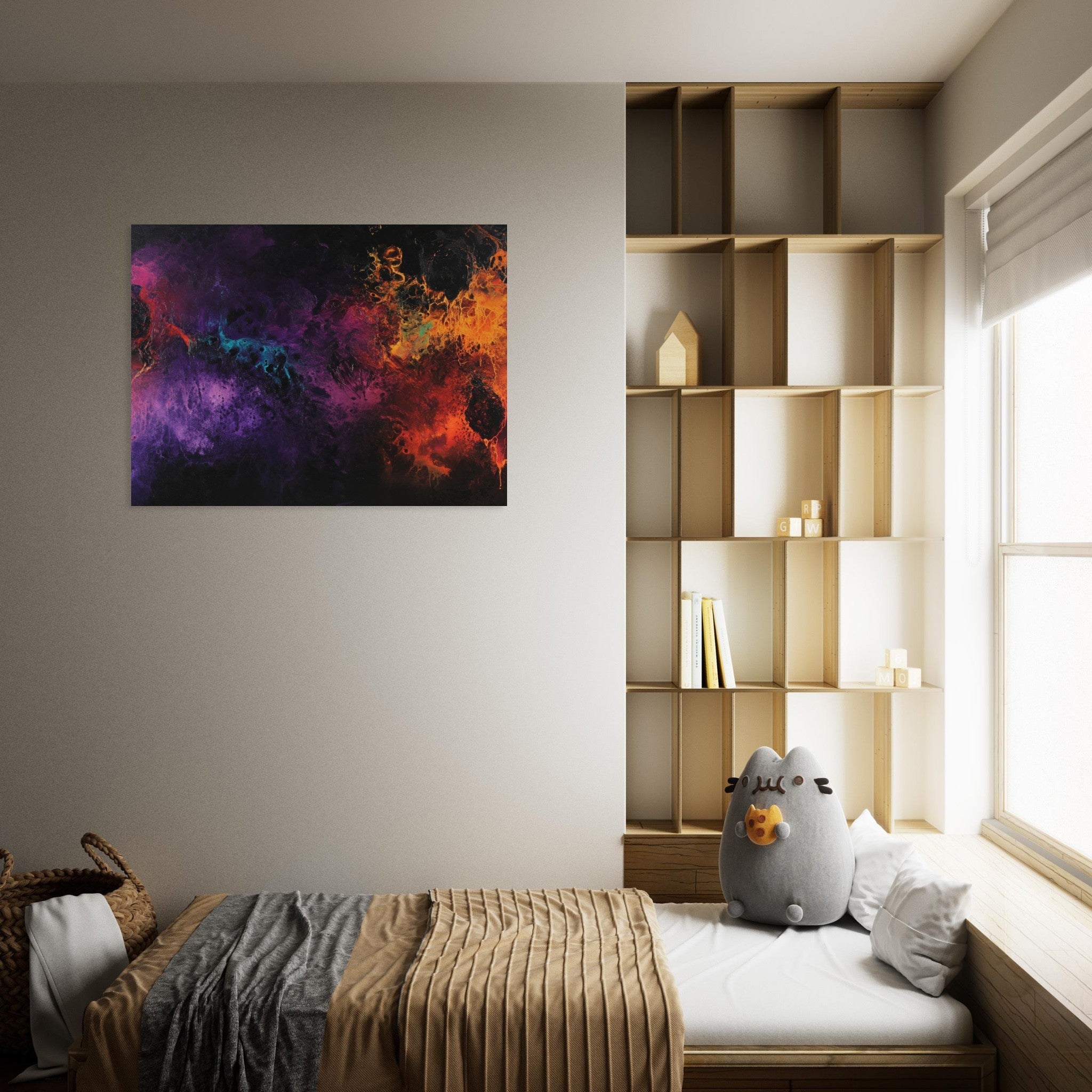 Fine Art Poster Landscape - Chromatic Abyss A dark infinite void punctured 4 - Shop Ai Art WebShop - Digital Art online Store
