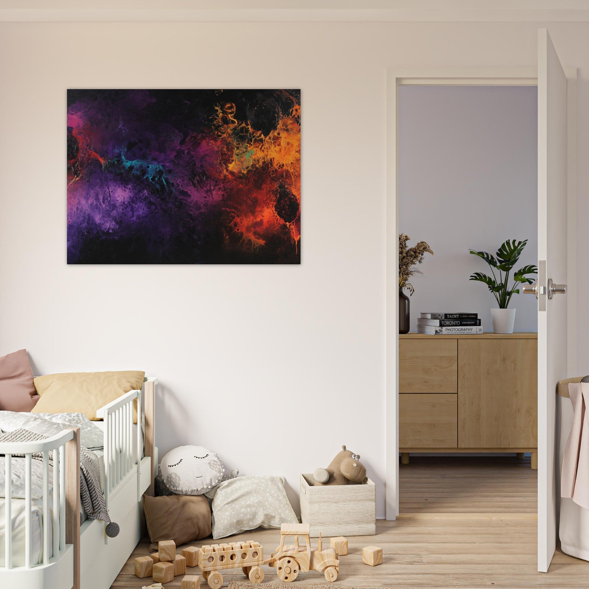 Fine Art Poster Landscape - Chromatic Abyss A dark infinite void punctured 4 - Shop Ai Art WebShop - Digital Art online Store