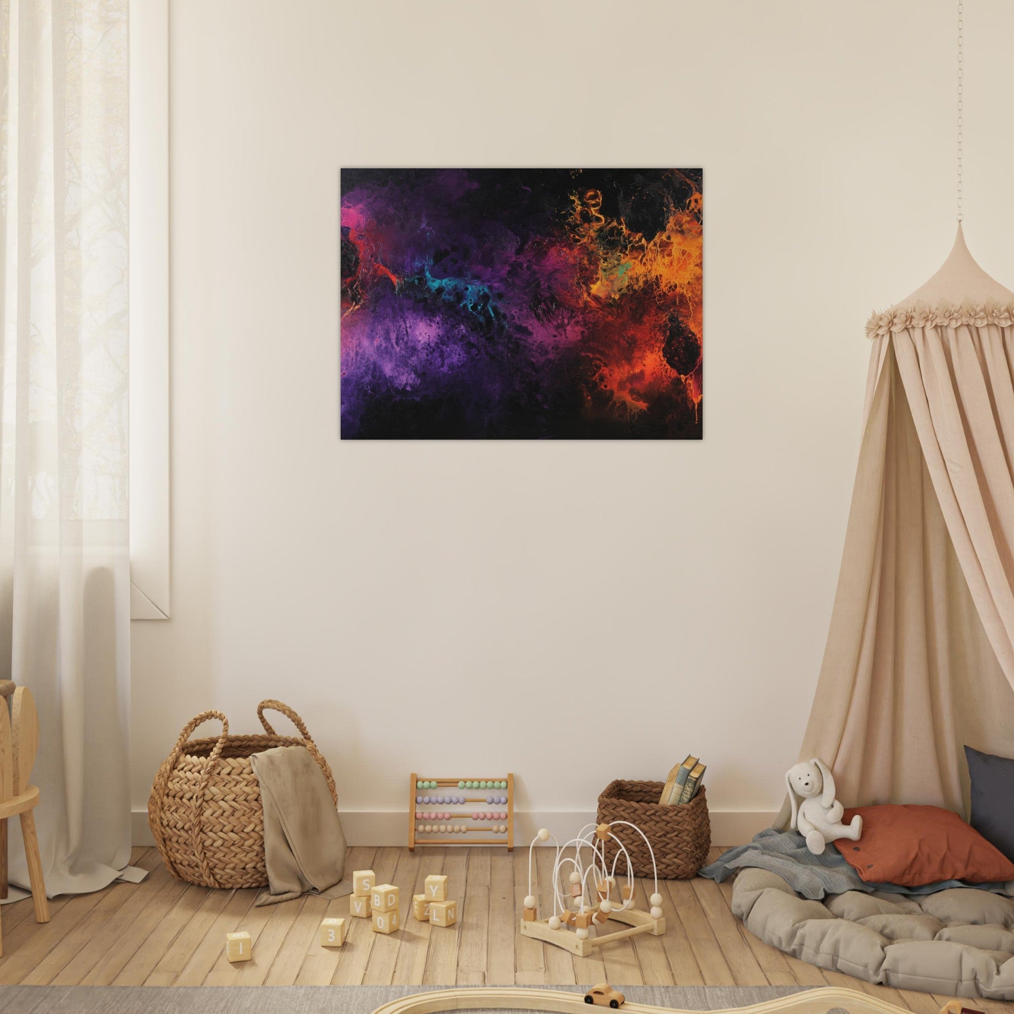 Fine Art Poster Landscape - Chromatic Abyss A dark infinite void punctured 4 - Shop Ai Art WebShop - Digital Art online Store