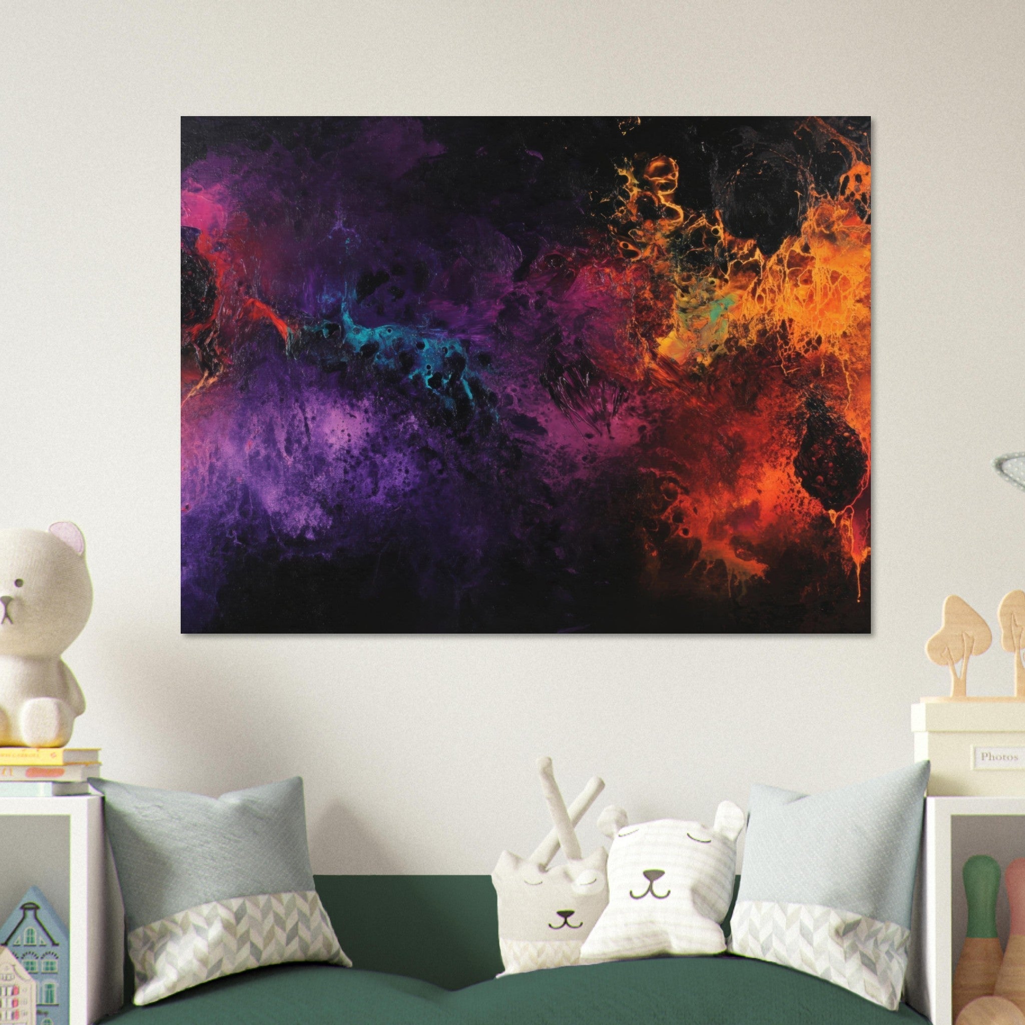Fine Art Poster Landscape - Chromatic Abyss A dark infinite void punctured 4 - Shop Ai Art WebShop - Digital Art online Store