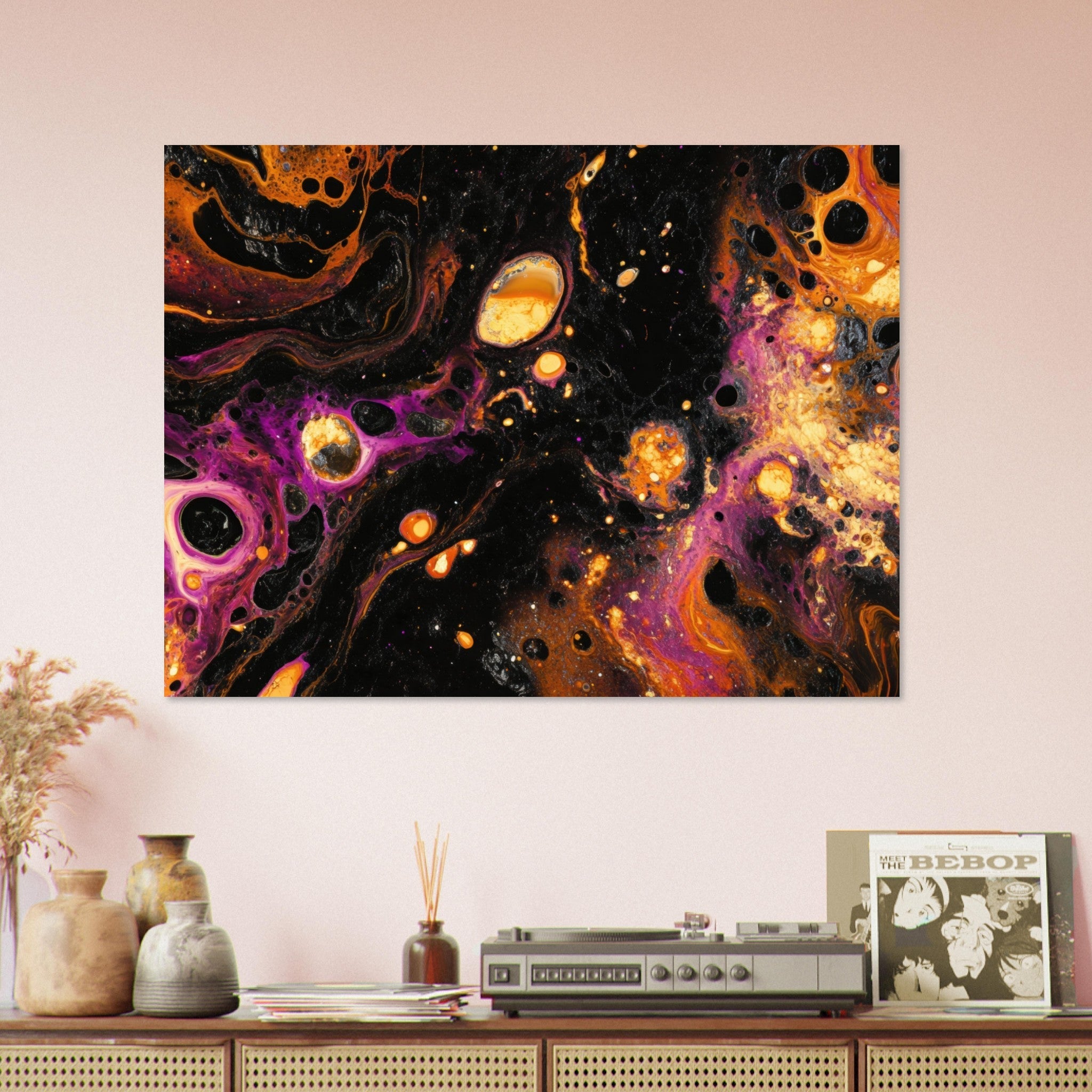Fine Art Poster Landscape - Chromatic Abyss A dark infinite void punctured 7 - Shop Ai Art WebShop - Digital Art online Store