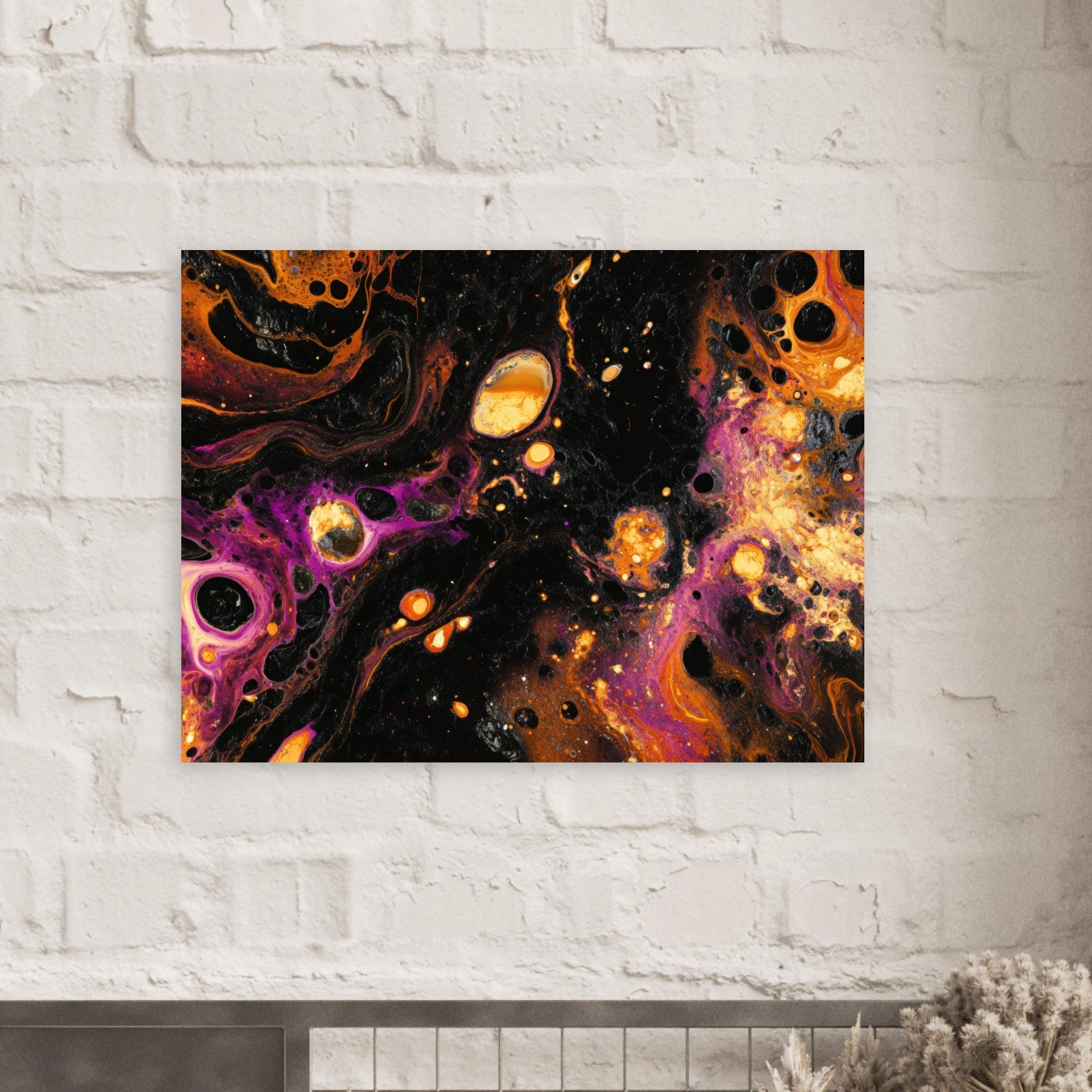 Fine Art Poster Landscape - Chromatic Abyss A dark infinite void punctured 7 - Shop Ai Art WebShop - Digital Art online Store