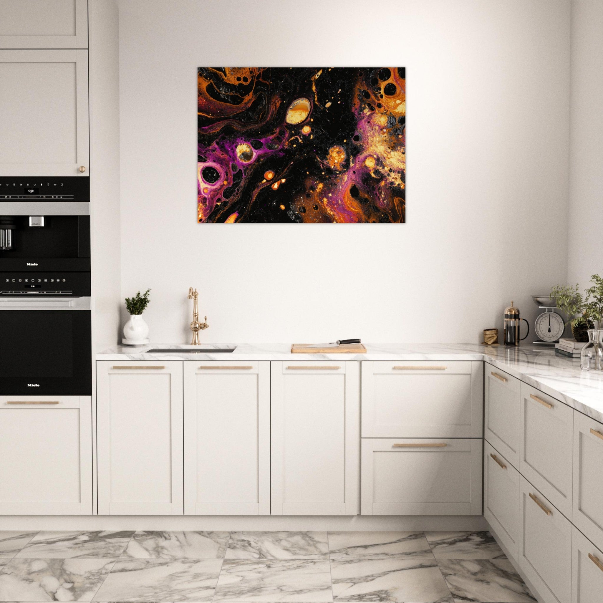 Fine Art Poster Landscape - Chromatic Abyss A dark infinite void punctured 7 - Shop Ai Art WebShop - Digital Art online Store