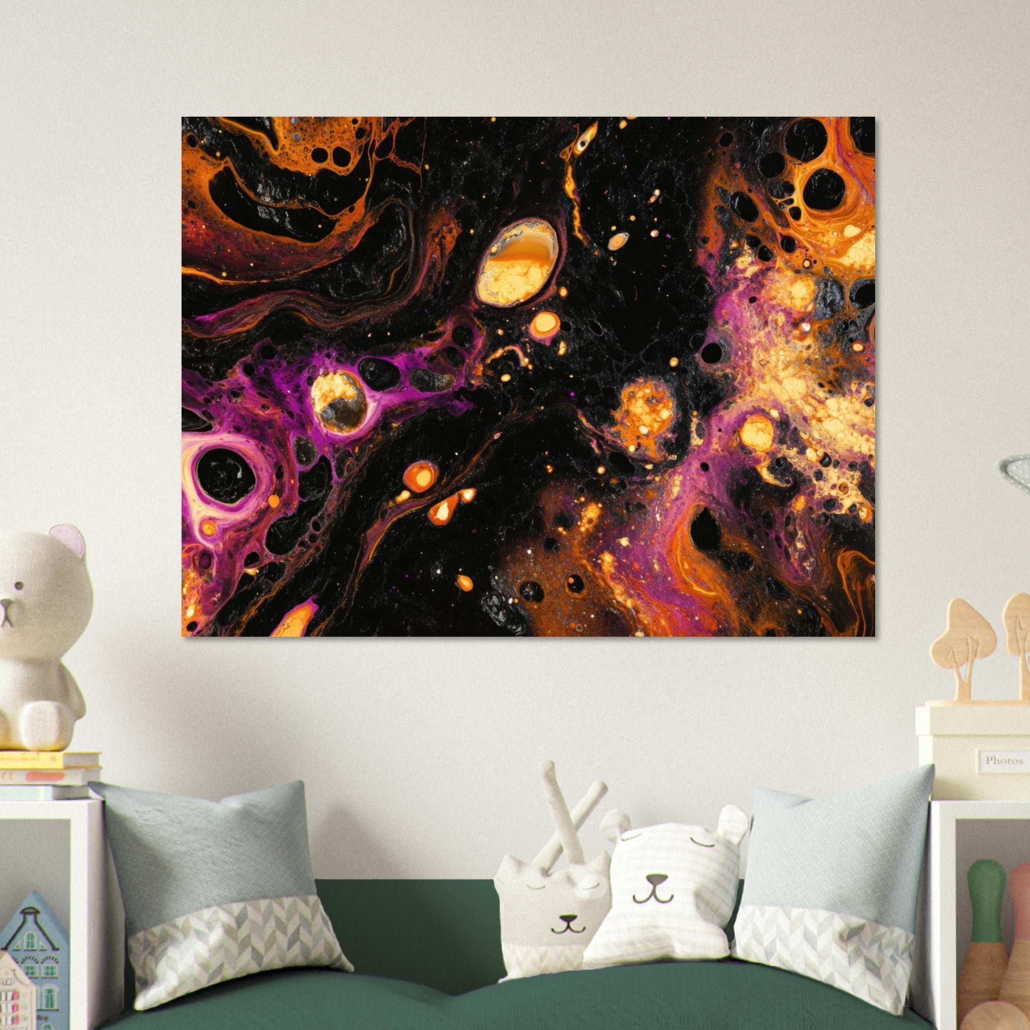 Fine Art Poster Landscape - Chromatic Abyss A dark infinite void punctured 7 - Shop Ai Art WebShop - Digital Art online Store