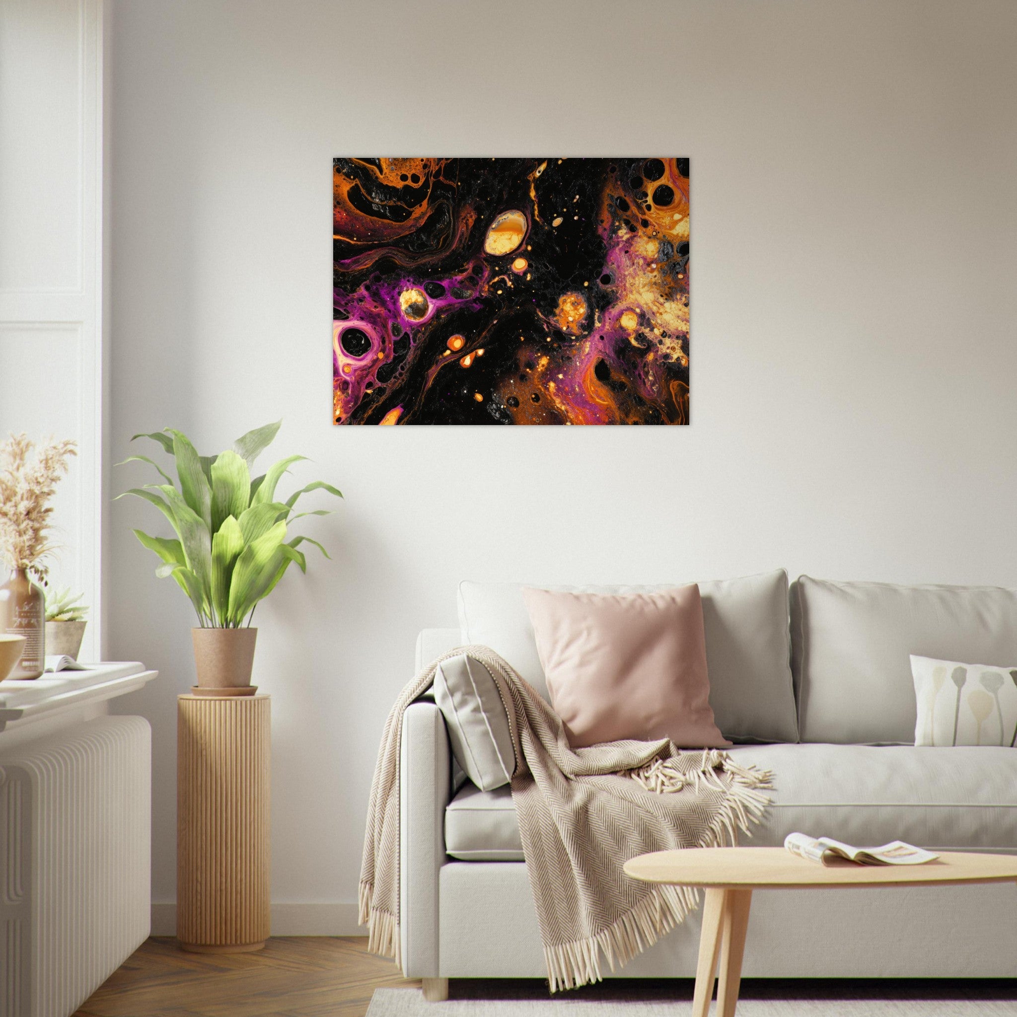 Fine Art Poster Landscape - Chromatic Abyss A dark infinite void punctured 7 - Shop Ai Art WebShop - Digital Art online Store