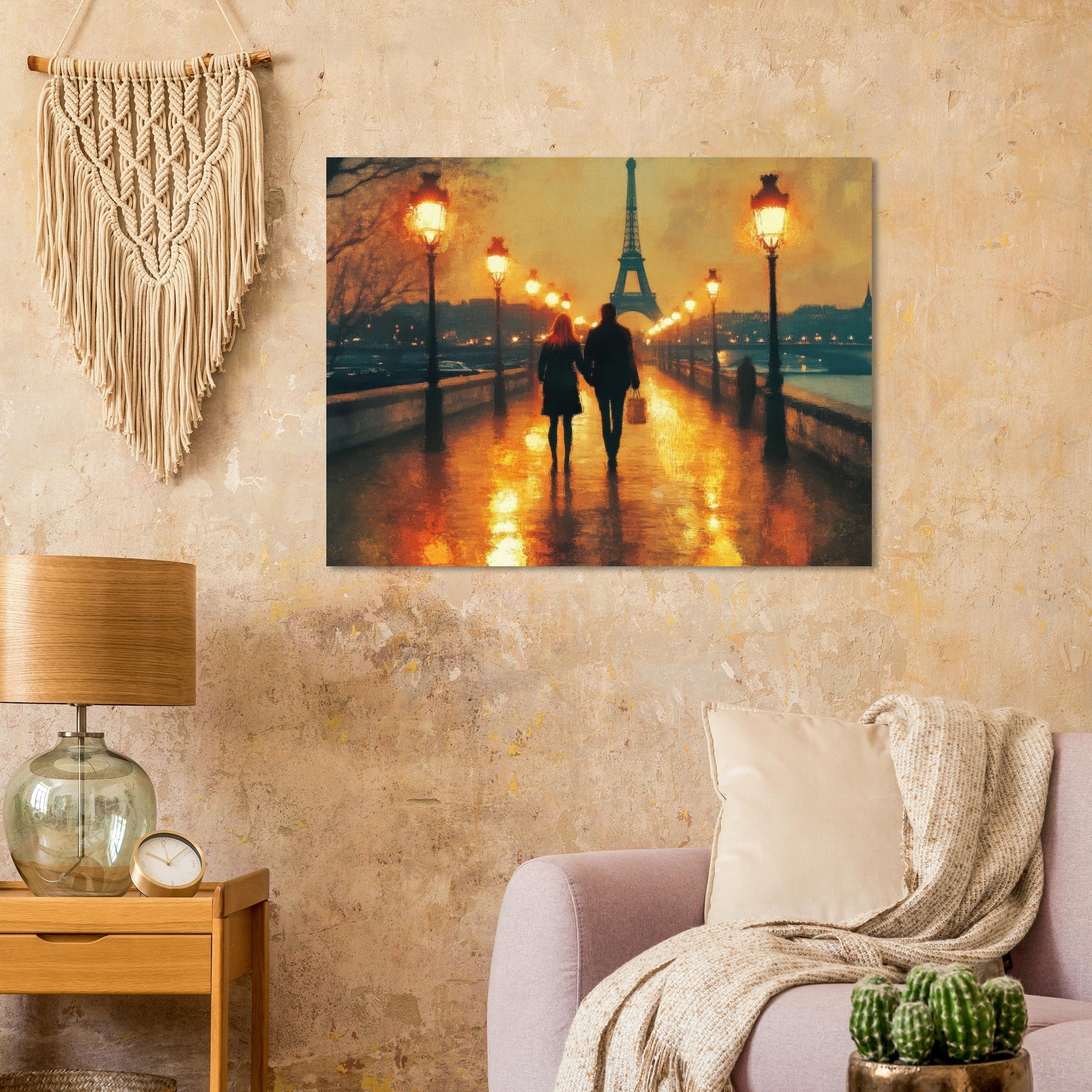Fine Art Poster Landscape - Evening Stroll Along the Seine A romantic river 4 - Shop Ai Art WebShop - Digital Art online Store