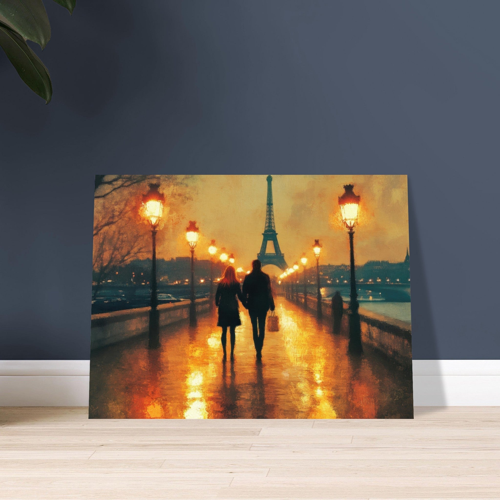 Fine Art Poster Landscape - Evening Stroll Along the Seine A romantic river 4 - Shop Ai Art WebShop - Digital Art online Store