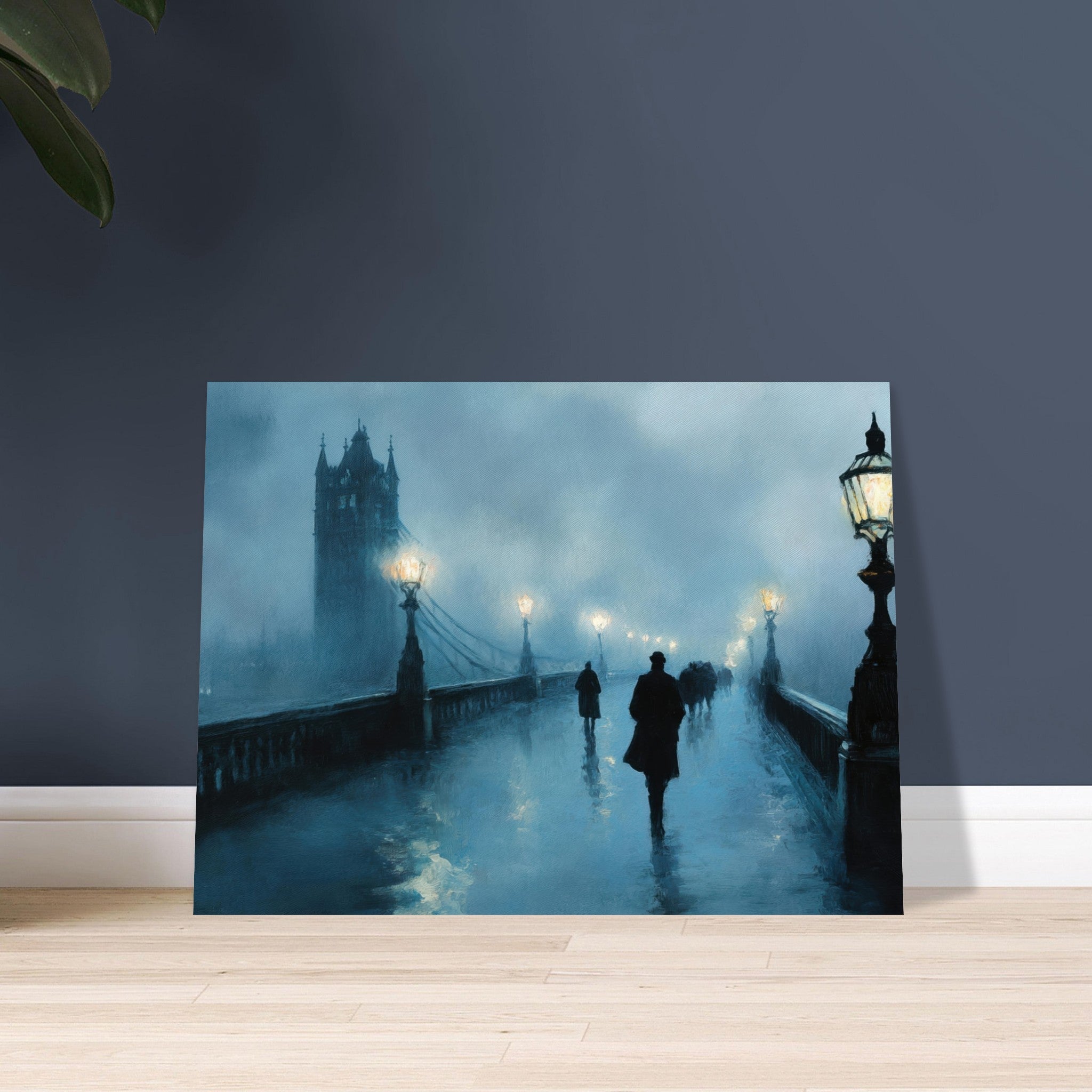 Fine Art Poster Landscape - Foggy London Bridge at Dawn A misty morning vie - Shop Ai Art WebShop - Digital Art online Store