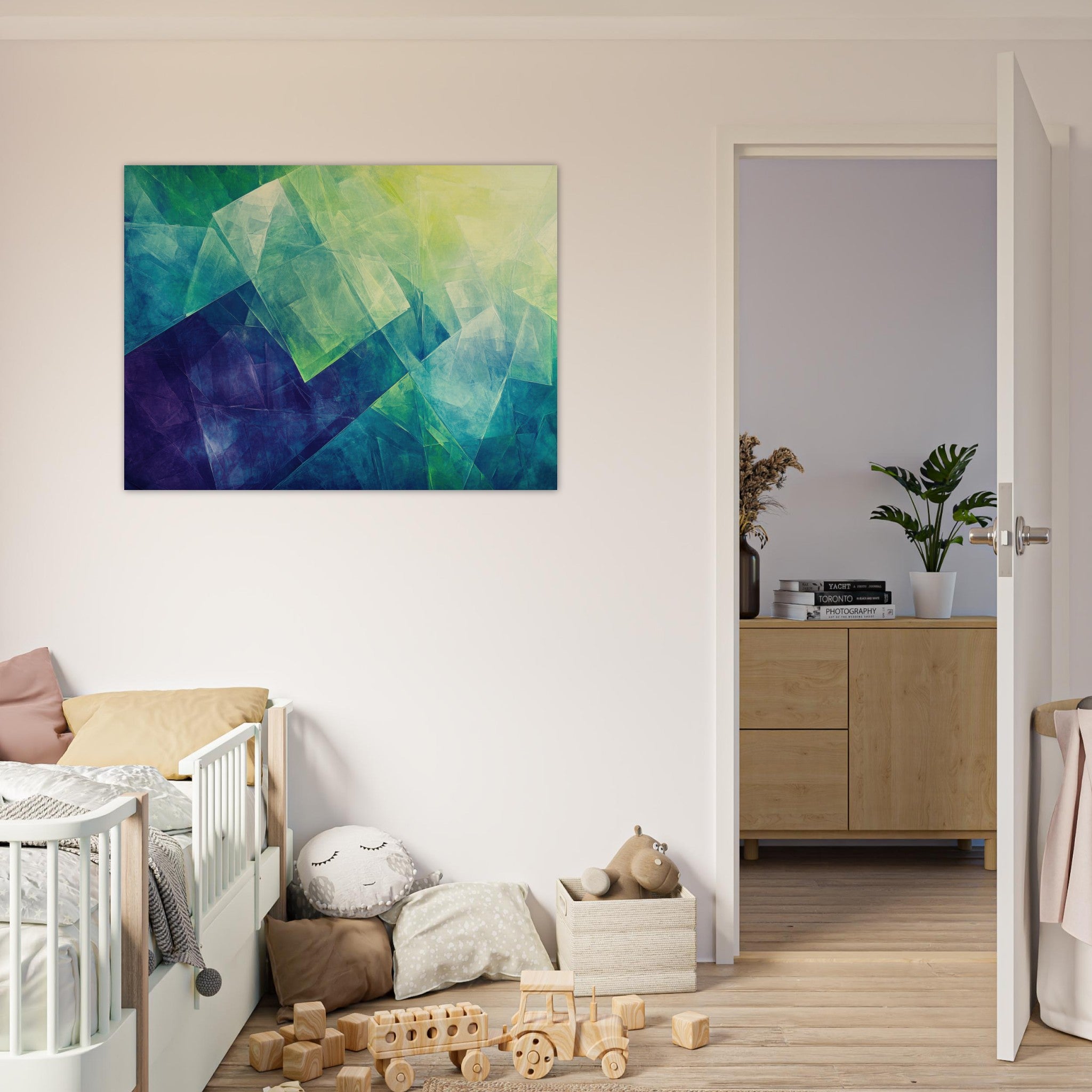 Fine Art Poster Landscape - Fractured Realities Shattered geometric patterns - Shop Ai Art WebShop - Digital Art online Store