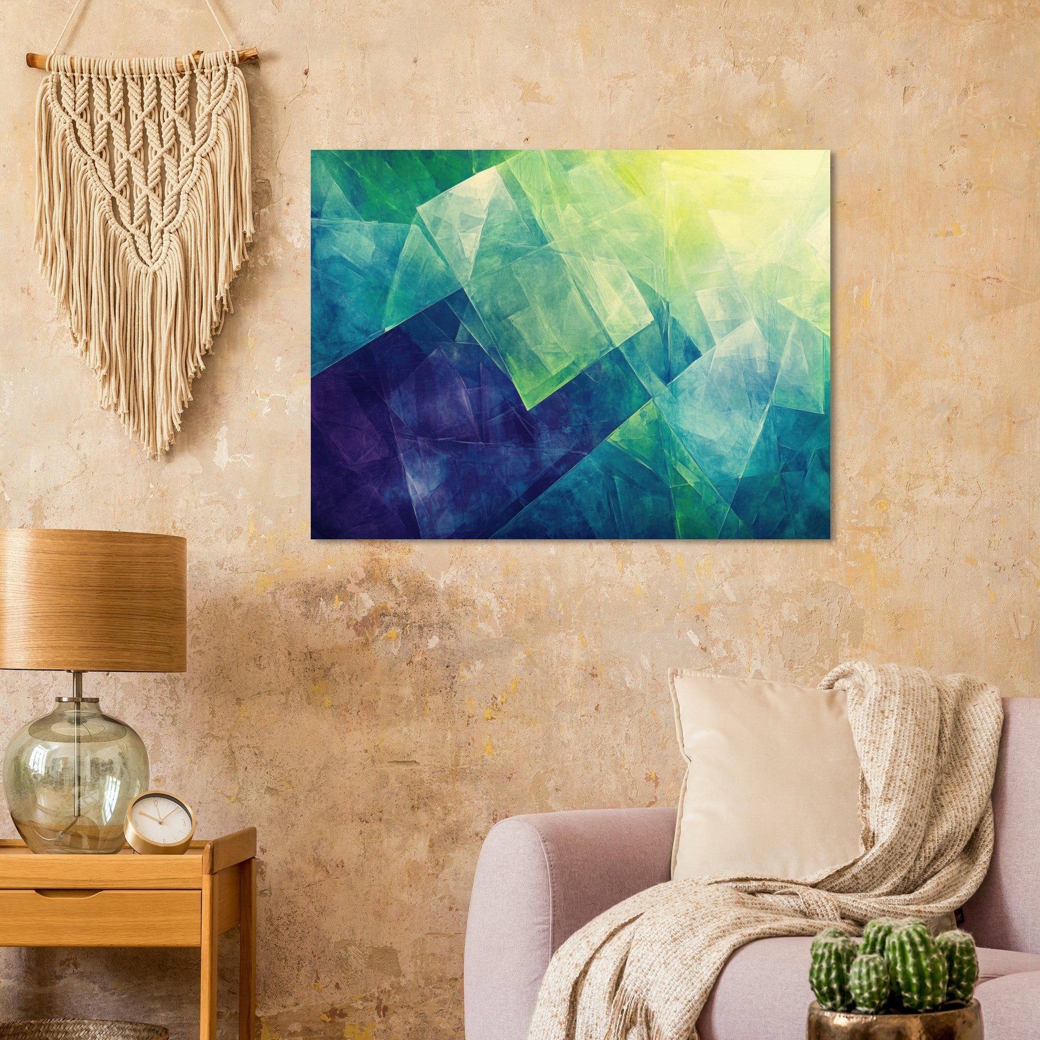 Fine Art Poster Landscape - Fractured Realities Shattered geometric patterns - Shop Ai Art WebShop - Digital Art online Store