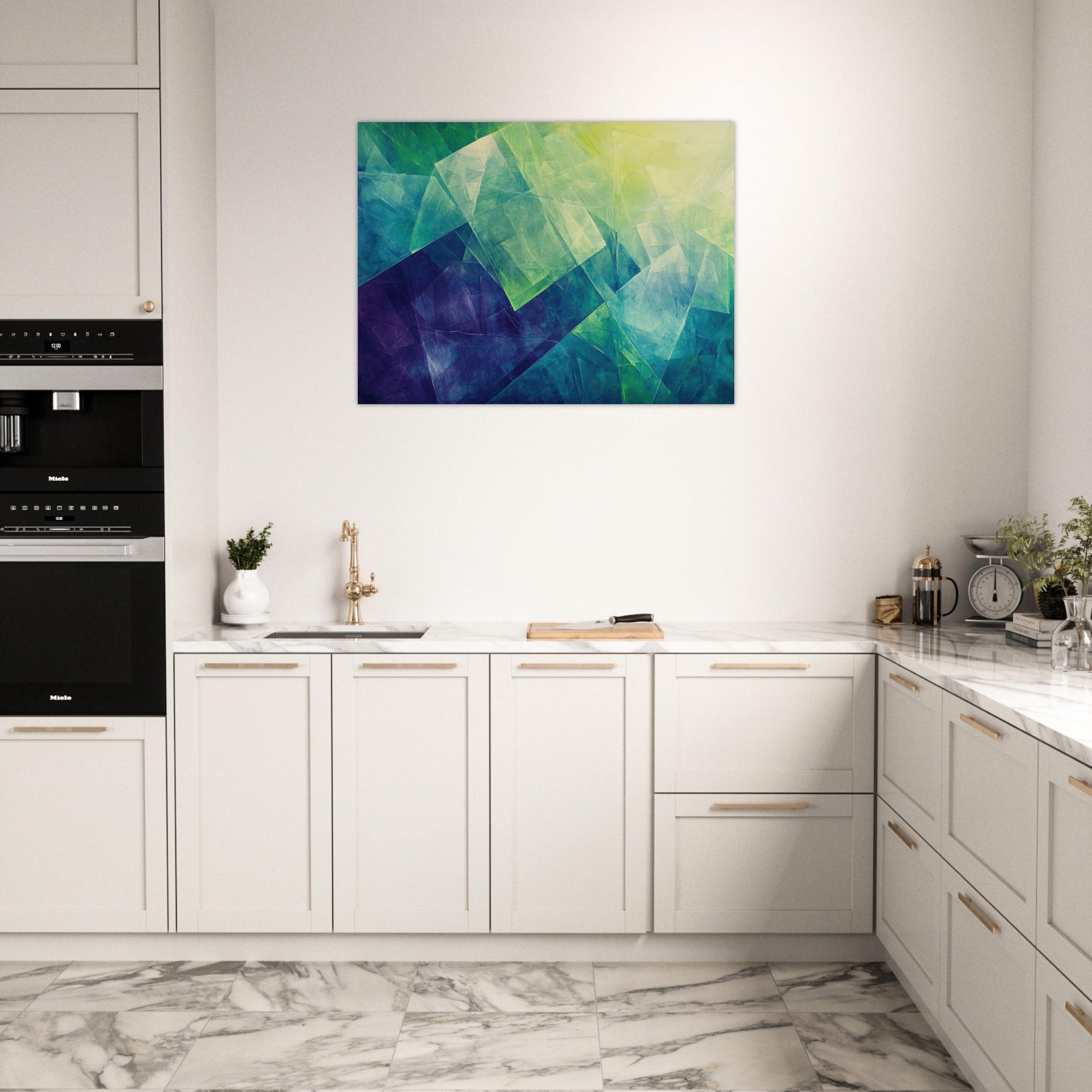 Fine Art Poster Landscape - Fractured Realities Shattered geometric patterns - Shop Ai Art WebShop - Digital Art online Store