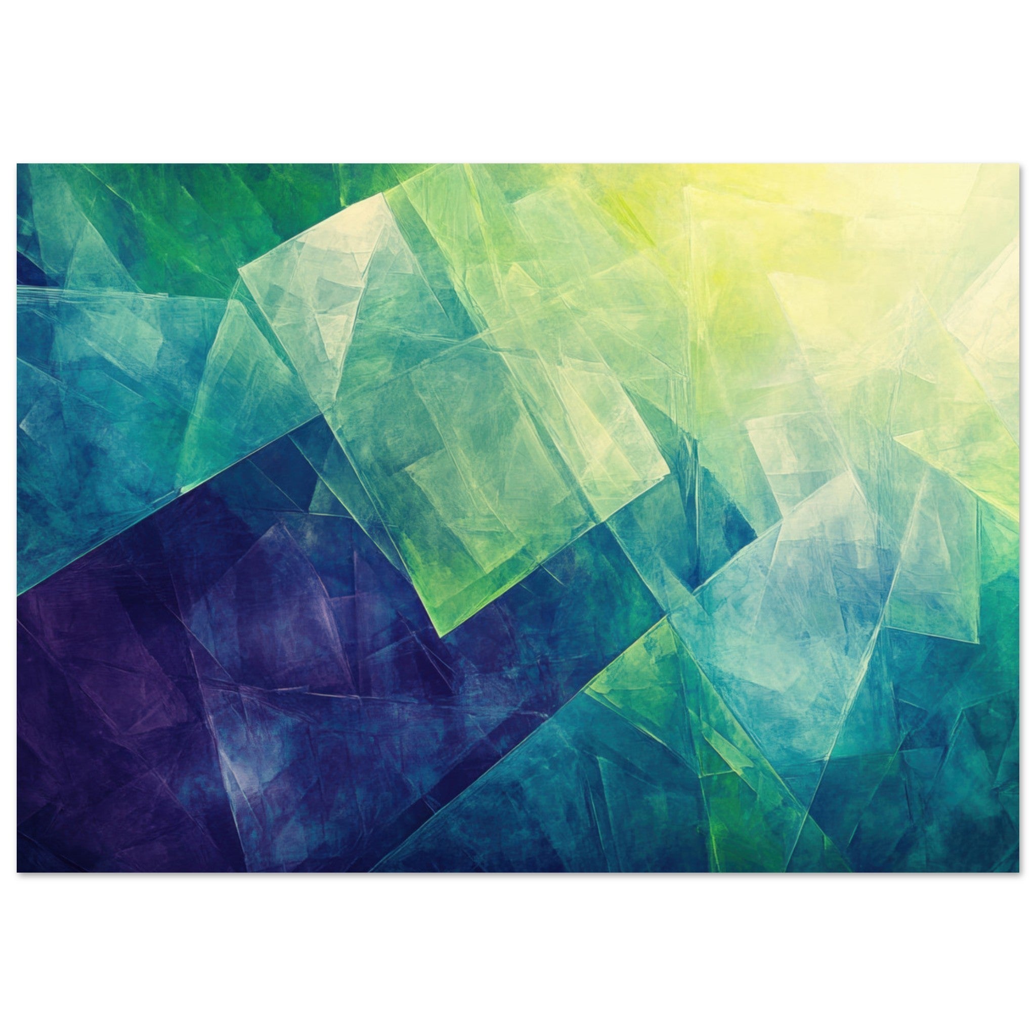 Fine Art Poster Landscape - Fractured Realities Shattered geometric patterns - Shop Ai Art WebShop - Digital Art online Store