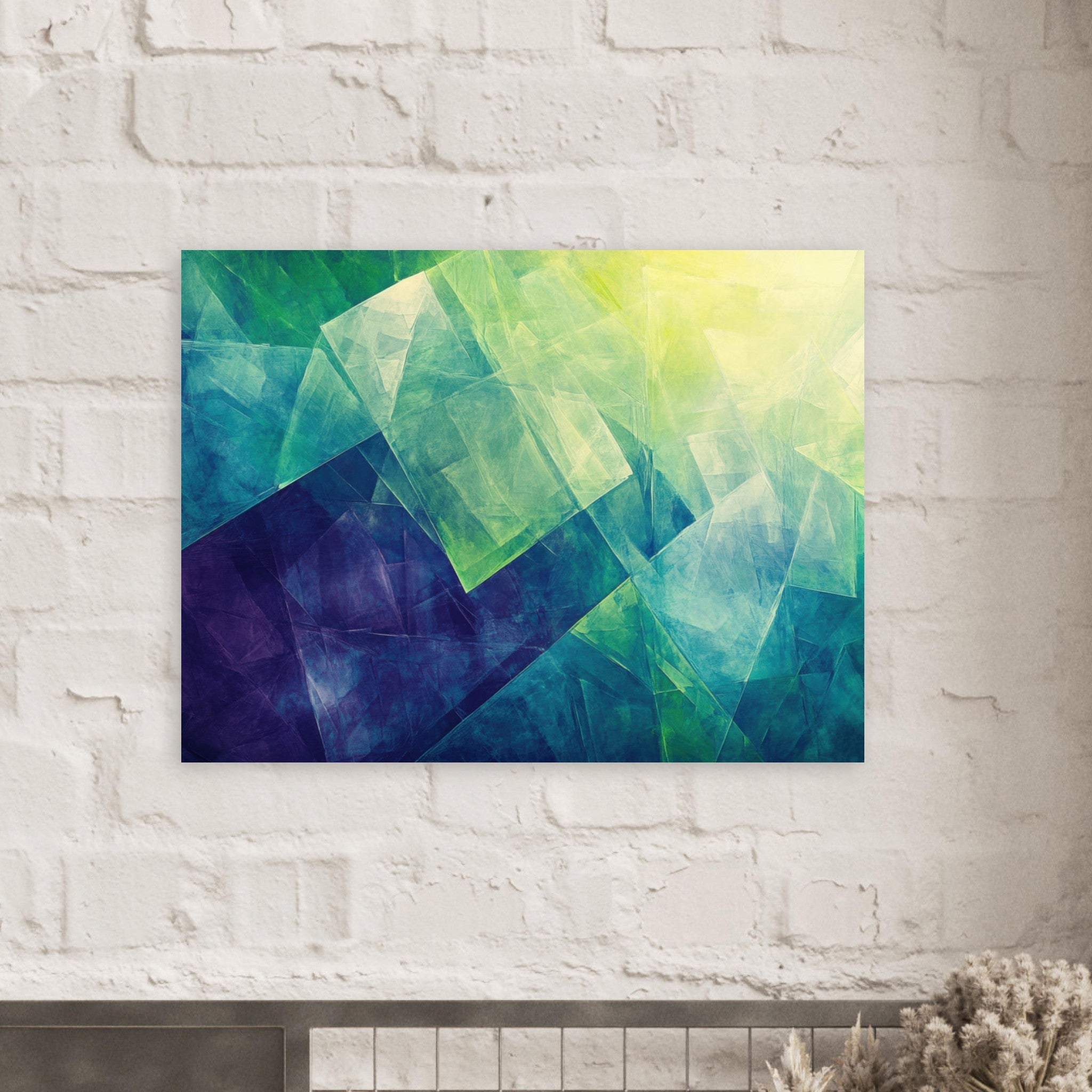 Fine Art Poster Landscape - Fractured Realities Shattered geometric patterns - Shop Ai Art WebShop - Digital Art online Store