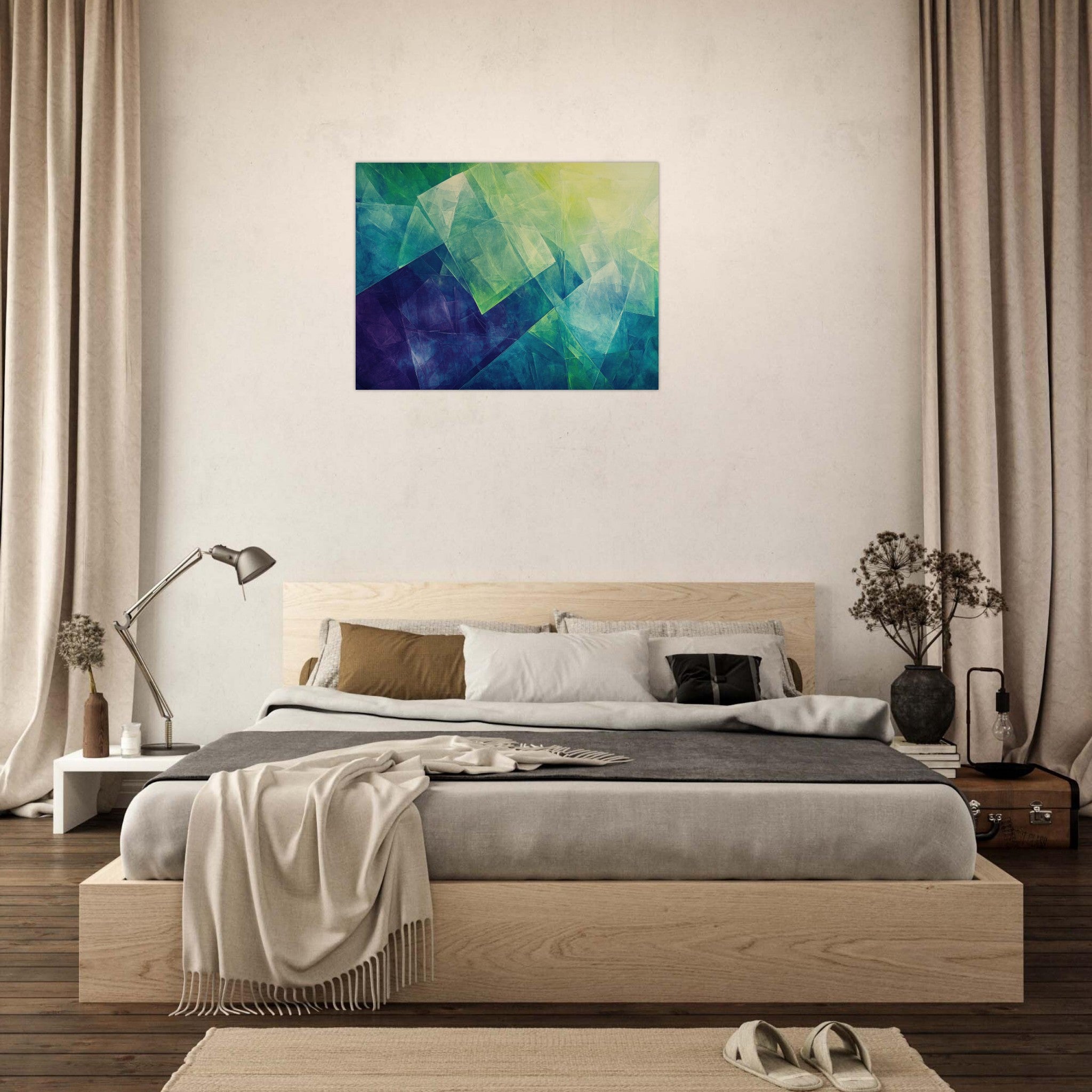 Fine Art Poster Landscape - Fractured Realities Shattered geometric patterns - Shop Ai Art WebShop - Digital Art online Store