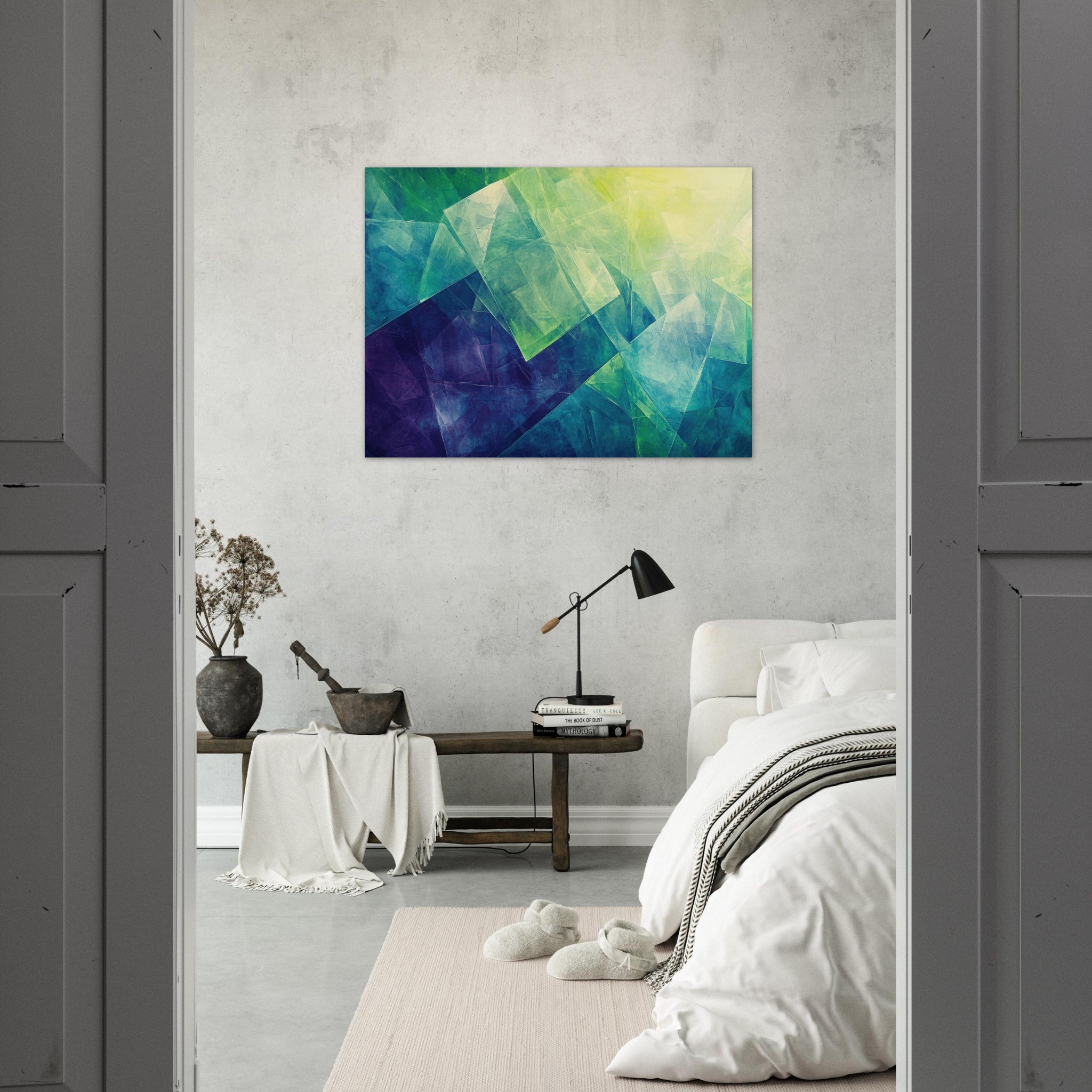 Fine Art Poster Landscape - Fractured Realities Shattered geometric patterns - Shop Ai Art WebShop - Digital Art online Store
