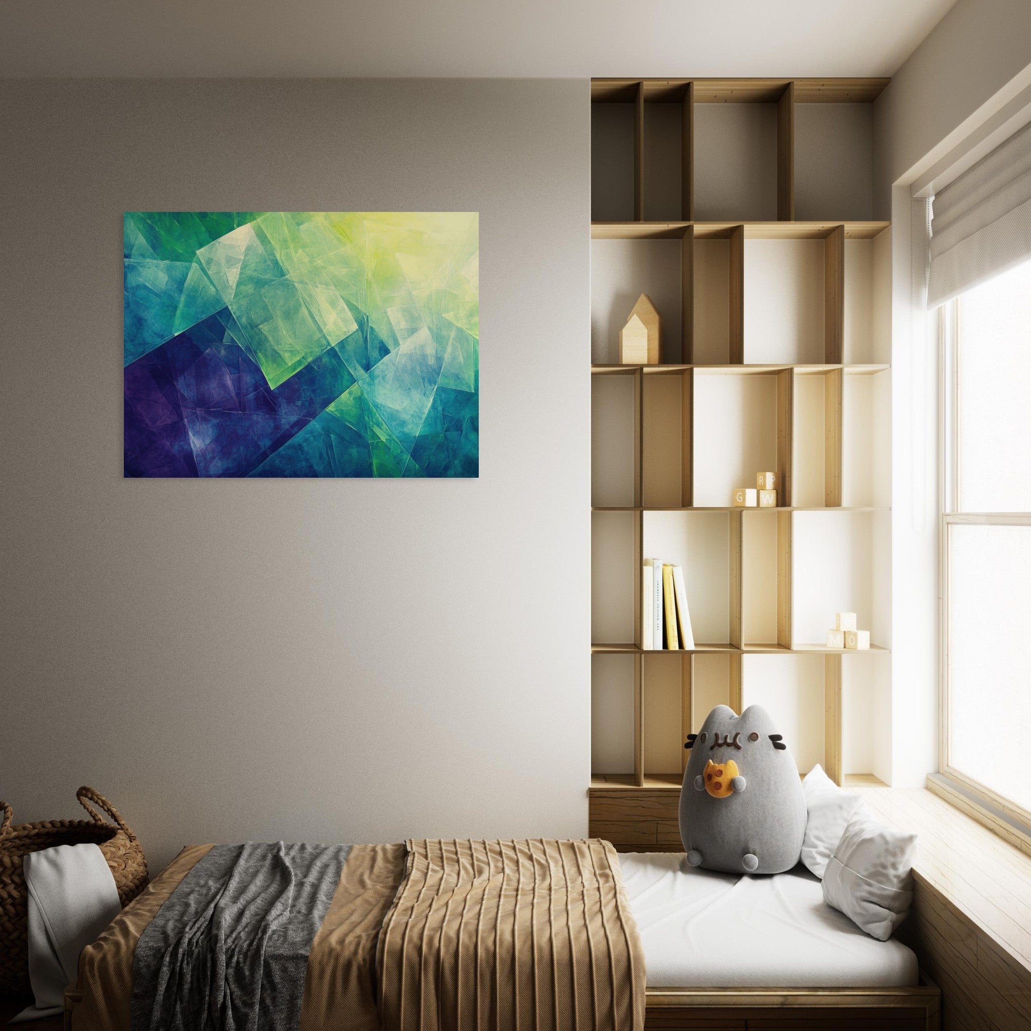 Fine Art Poster Landscape - Fractured Realities Shattered geometric patterns - Shop Ai Art WebShop - Digital Art online Store