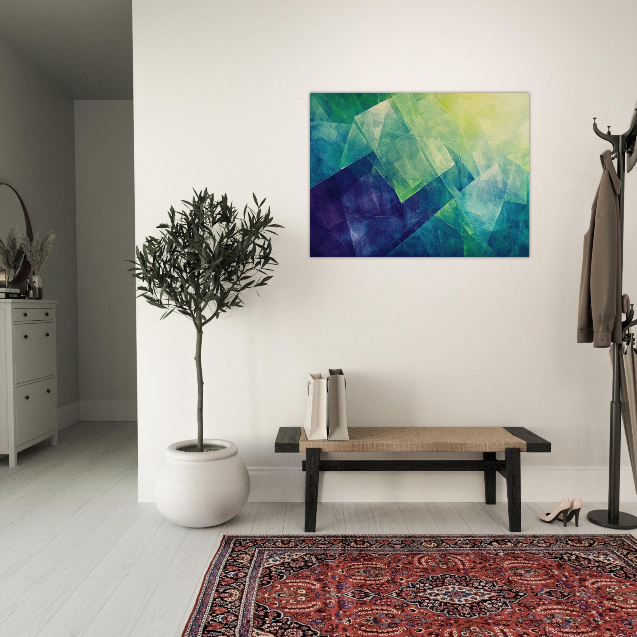 Fine Art Poster Landscape - Fractured Realities Shattered geometric patterns - Shop Ai Art WebShop - Digital Art online Store