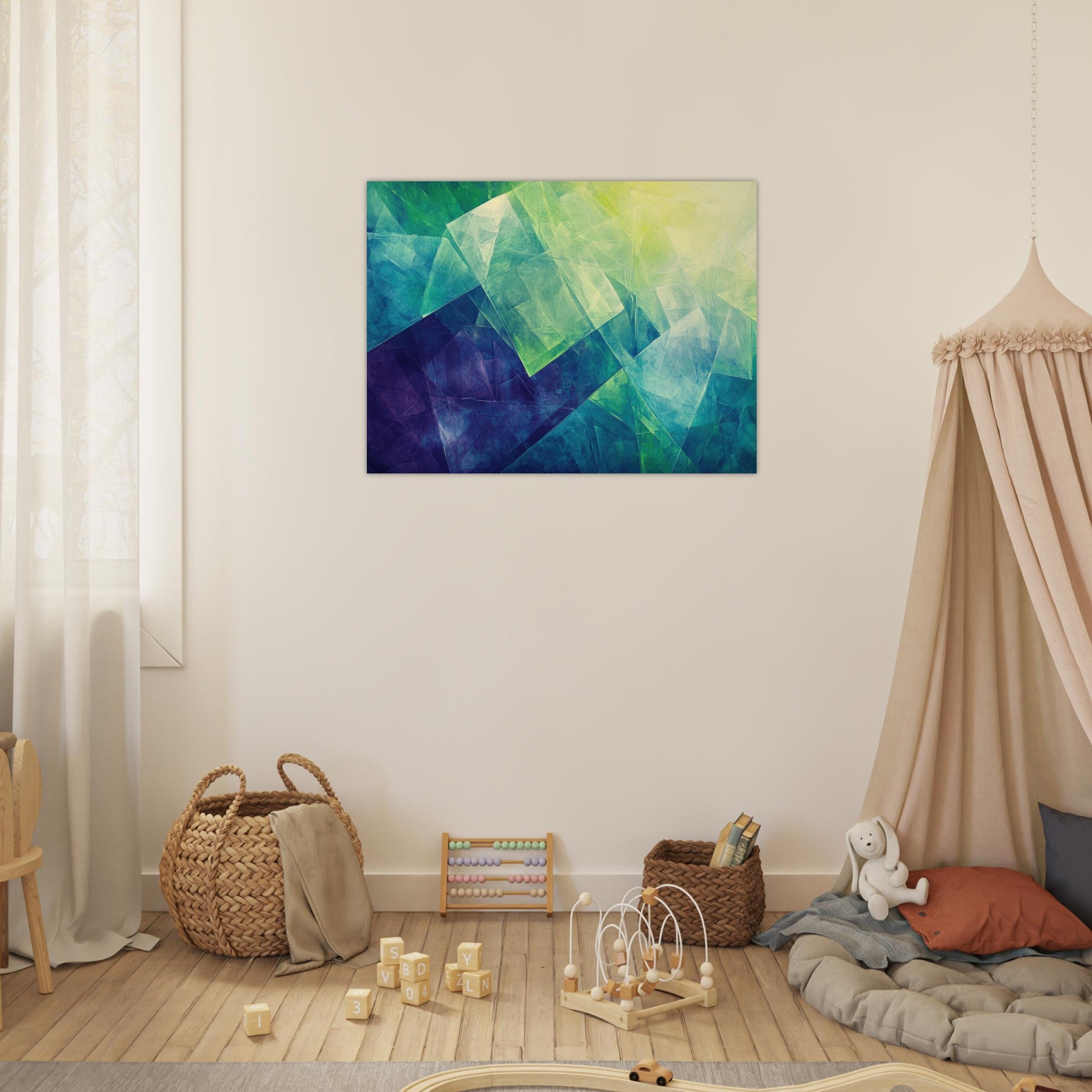 Fine Art Poster Landscape - Fractured Realities Shattered geometric patterns - Shop Ai Art WebShop - Digital Art online Store